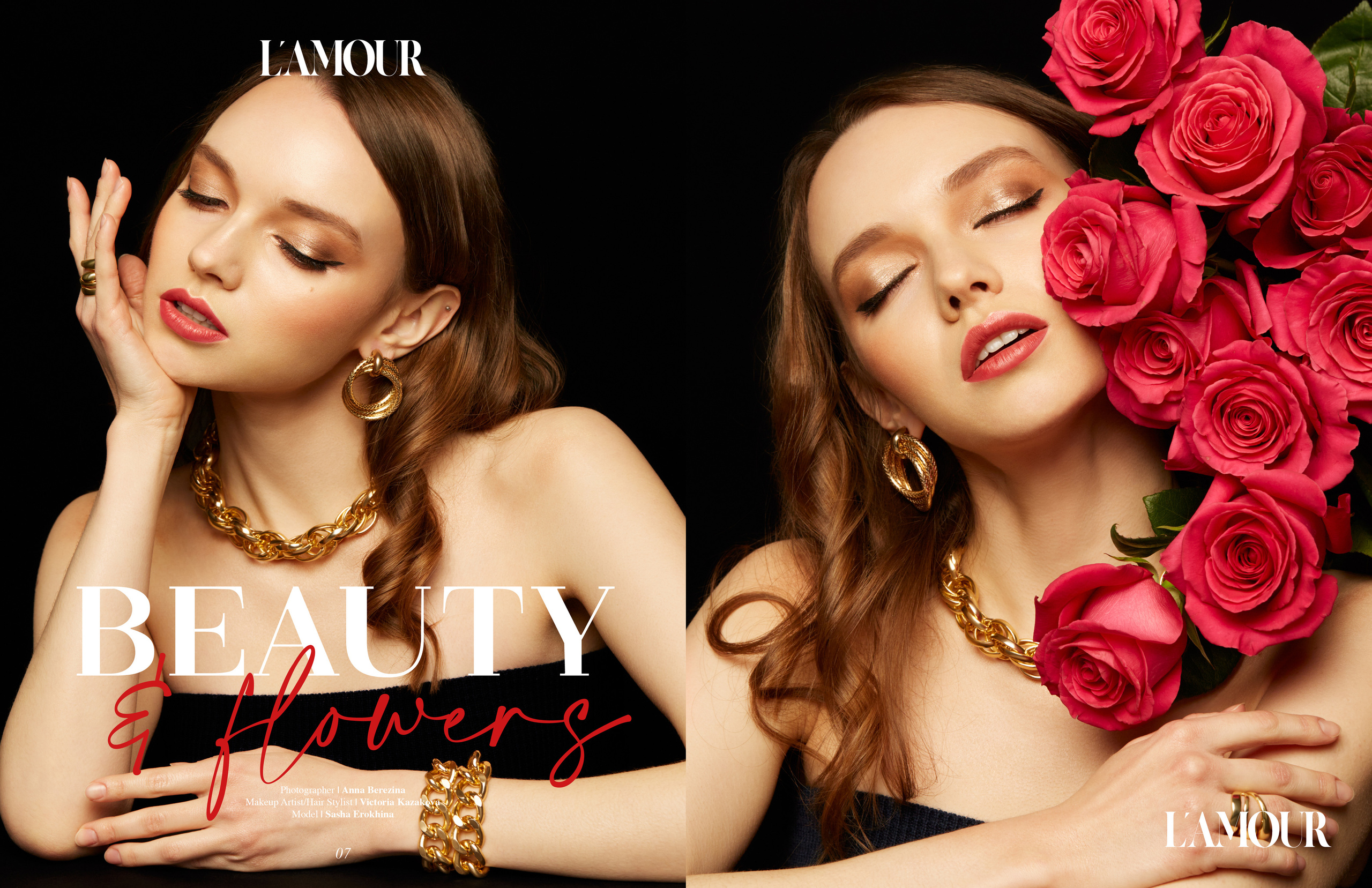 Обложка журнала L'AMOUR magazine. Коммерческий фешн и бьюти фотограф в Москве Березина Анна