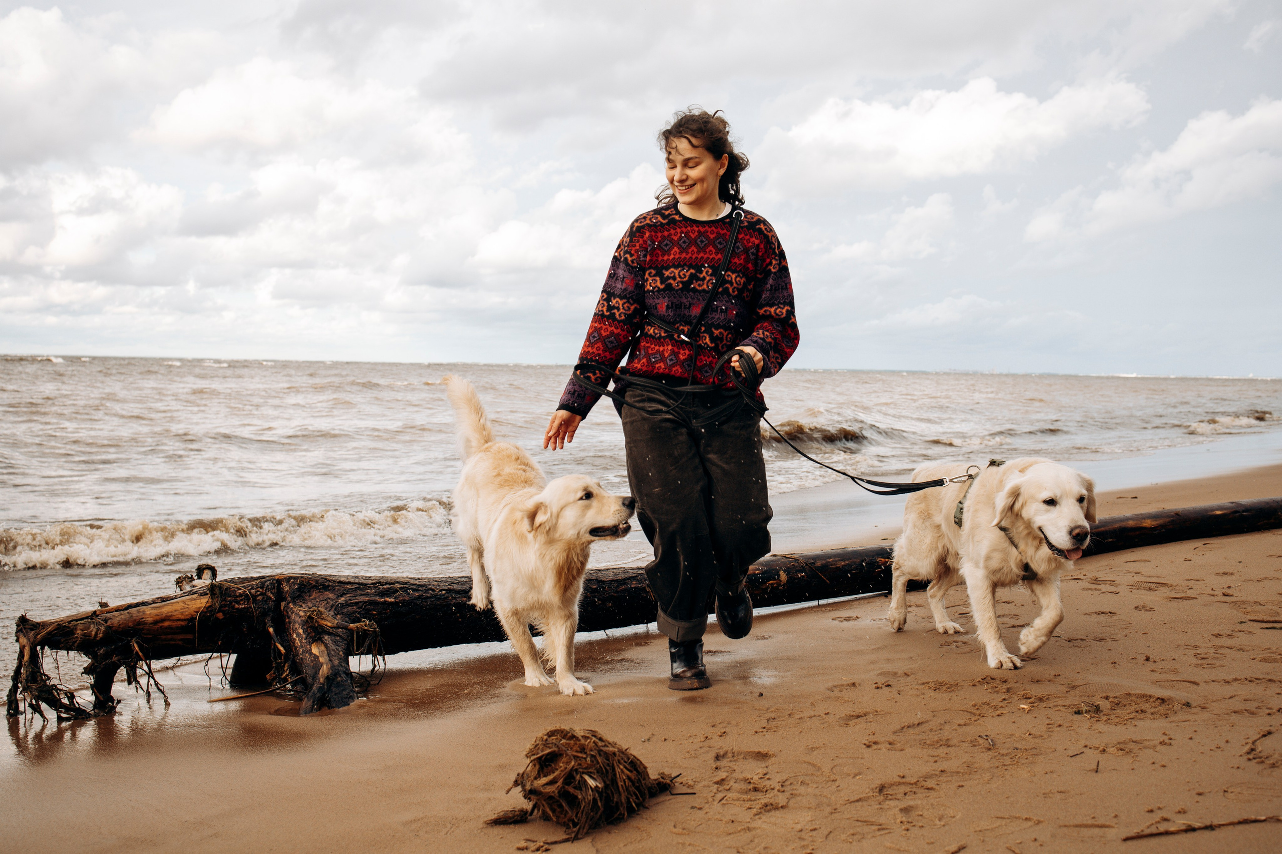 Прогулка Насти с Арчи и Арагоном. Фотограф-анималист в Санкт-Петеребурге Титова Алиса
