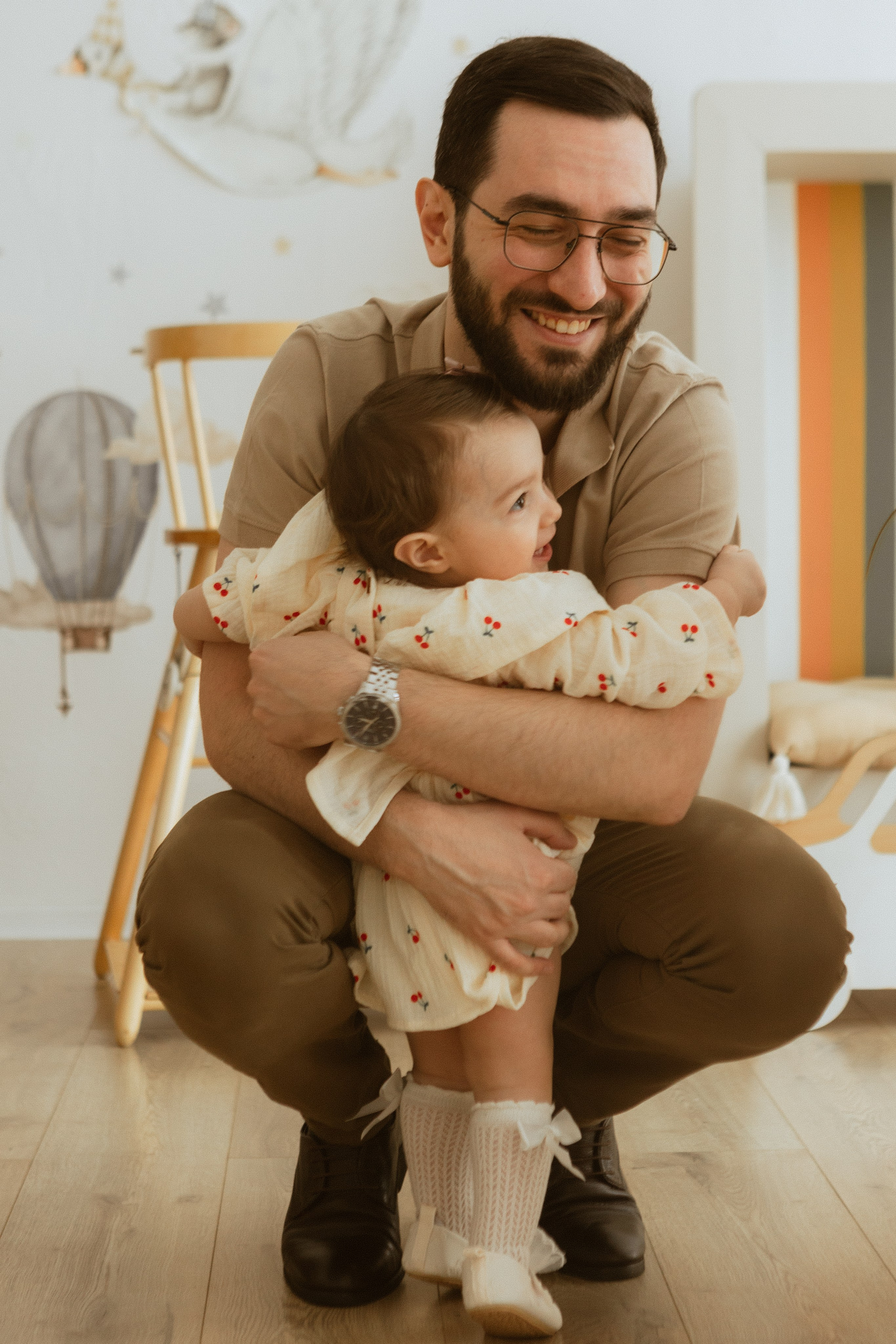 Семейная фотосессия на день рожденья девочки 1 год в студии