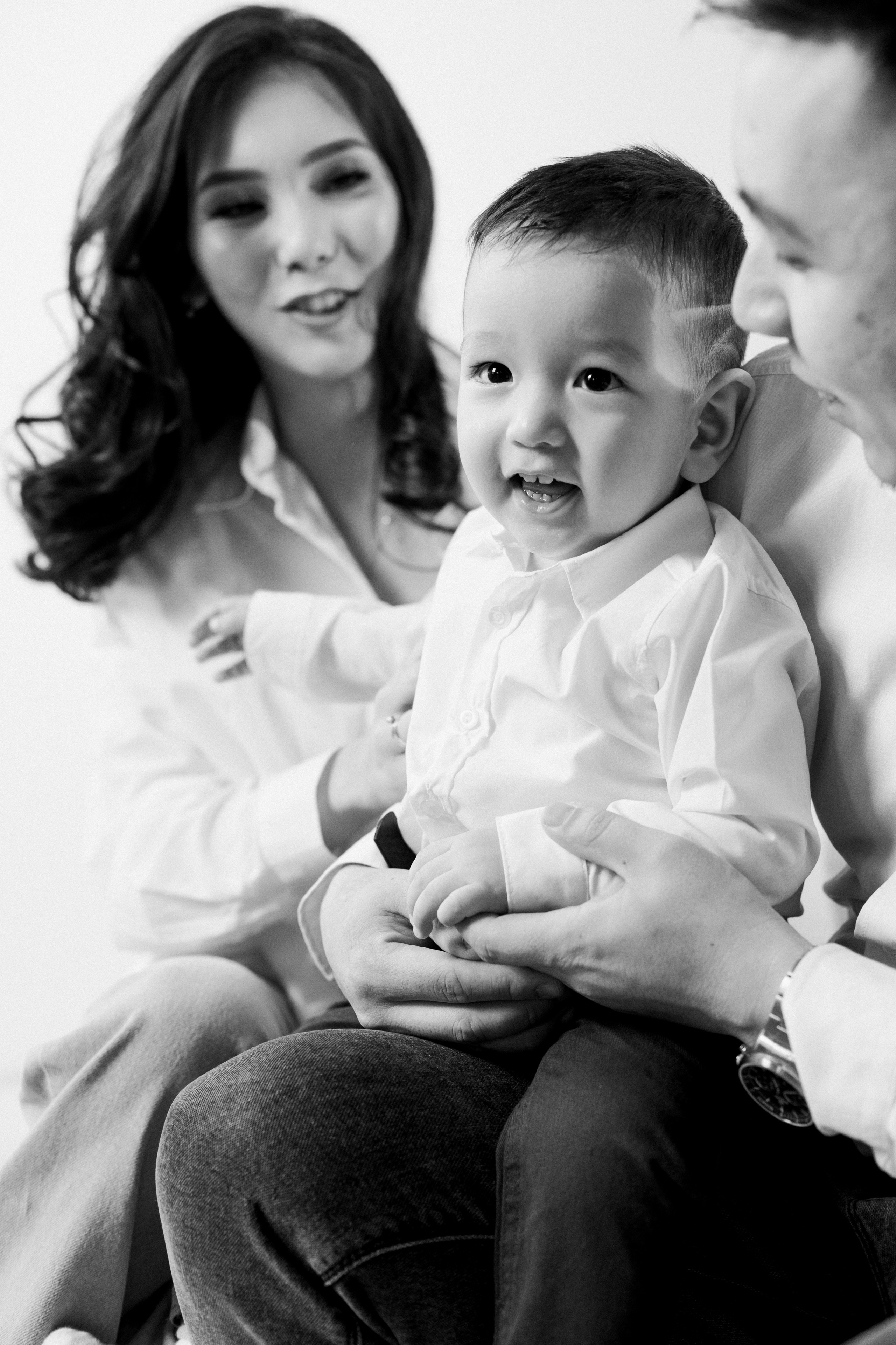 черно белая ссемейная фотография