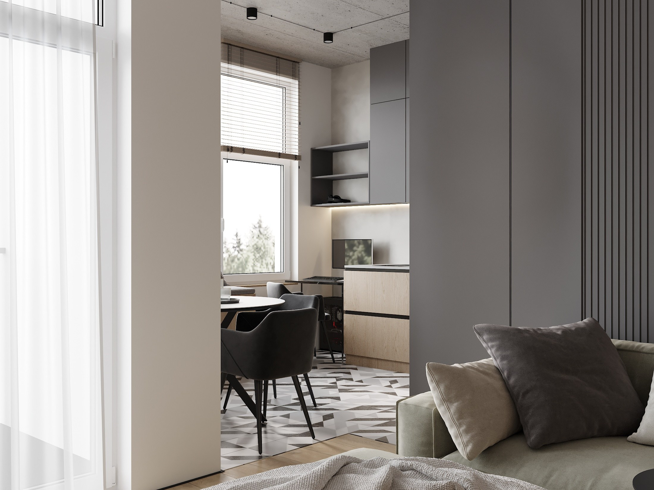 ЖК Sedanka Hills 46.0 кв.м. Дизайнер интерьера и 3D визуализатор Ванчугова Ольга