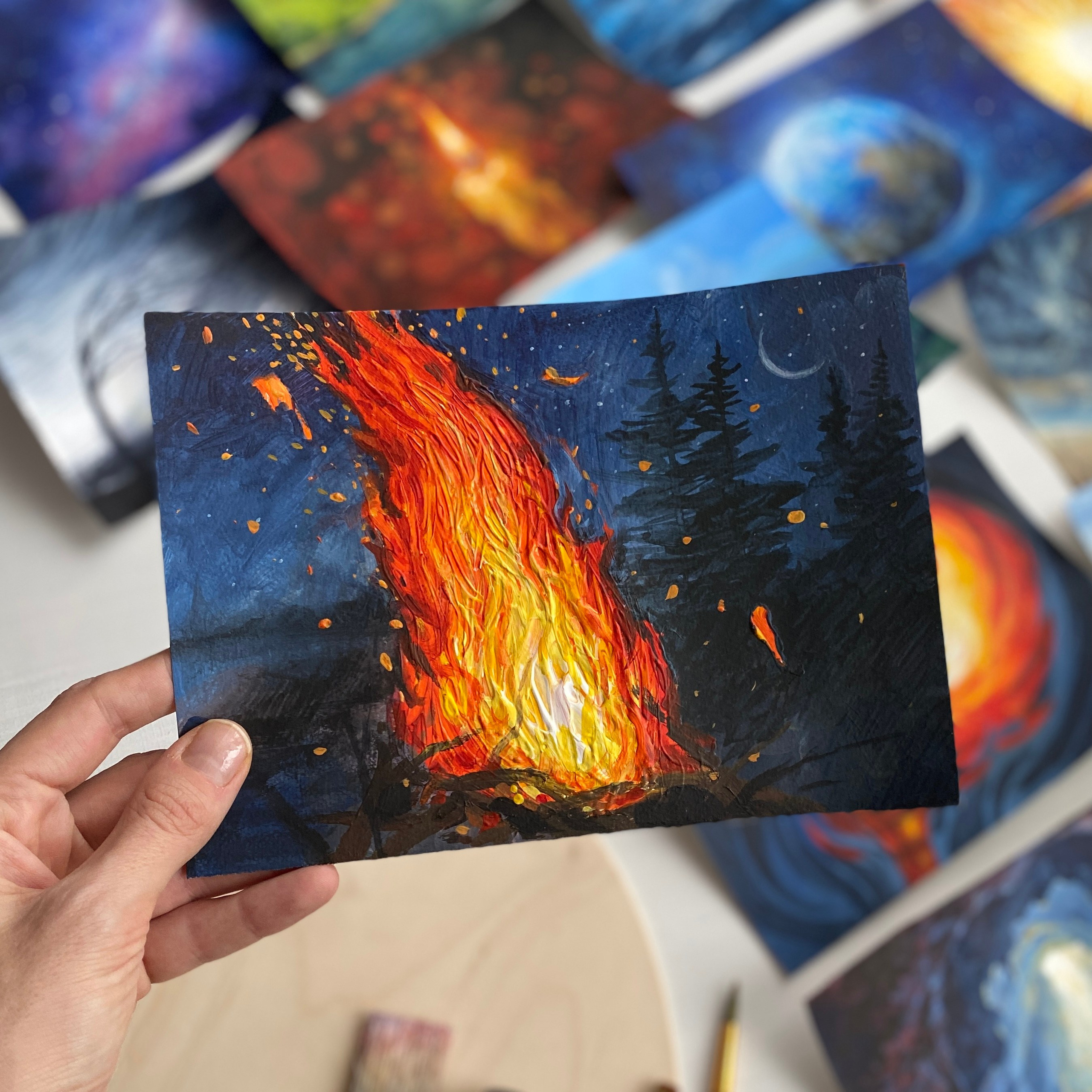 Изображение костра - мак карты со стихиями