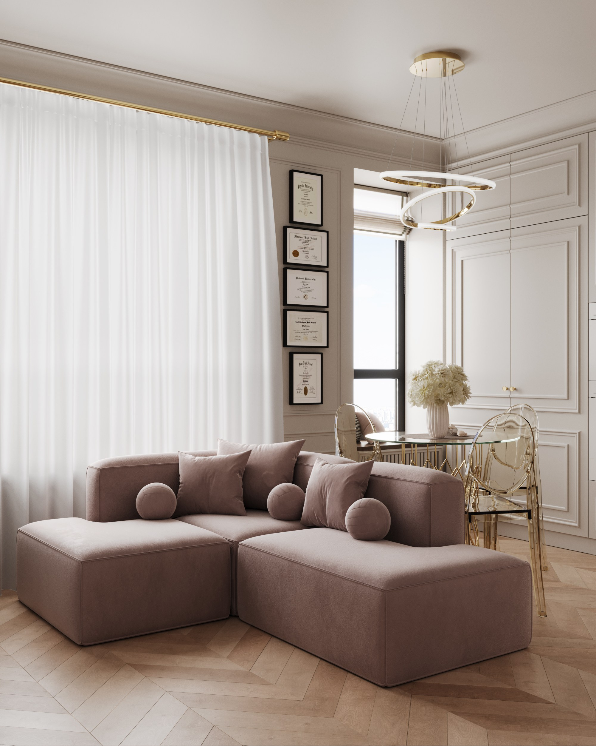 Неоклассика — квартира студия