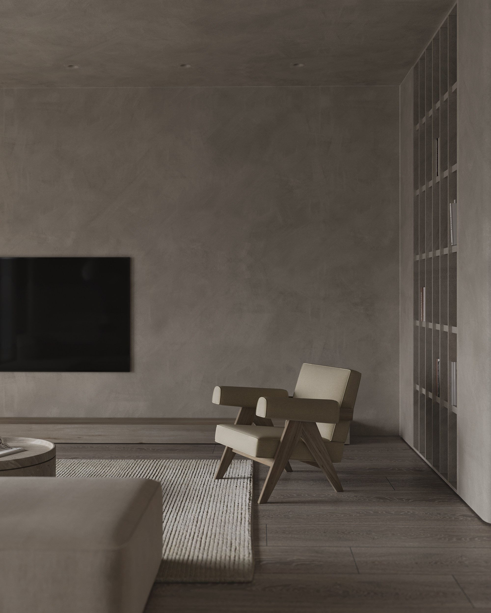 House on the coast. Interior visualization