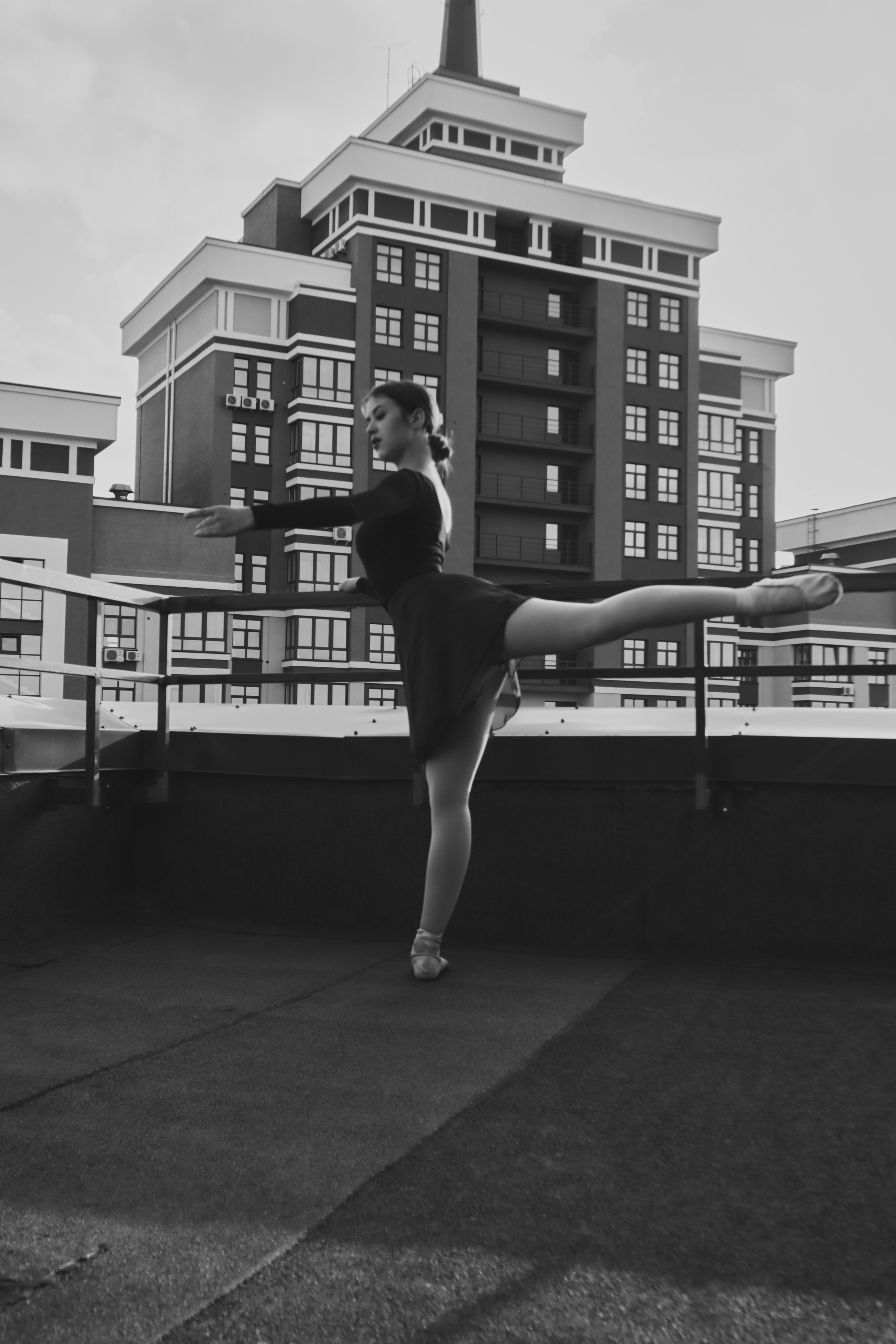 балет, черно-белое фото