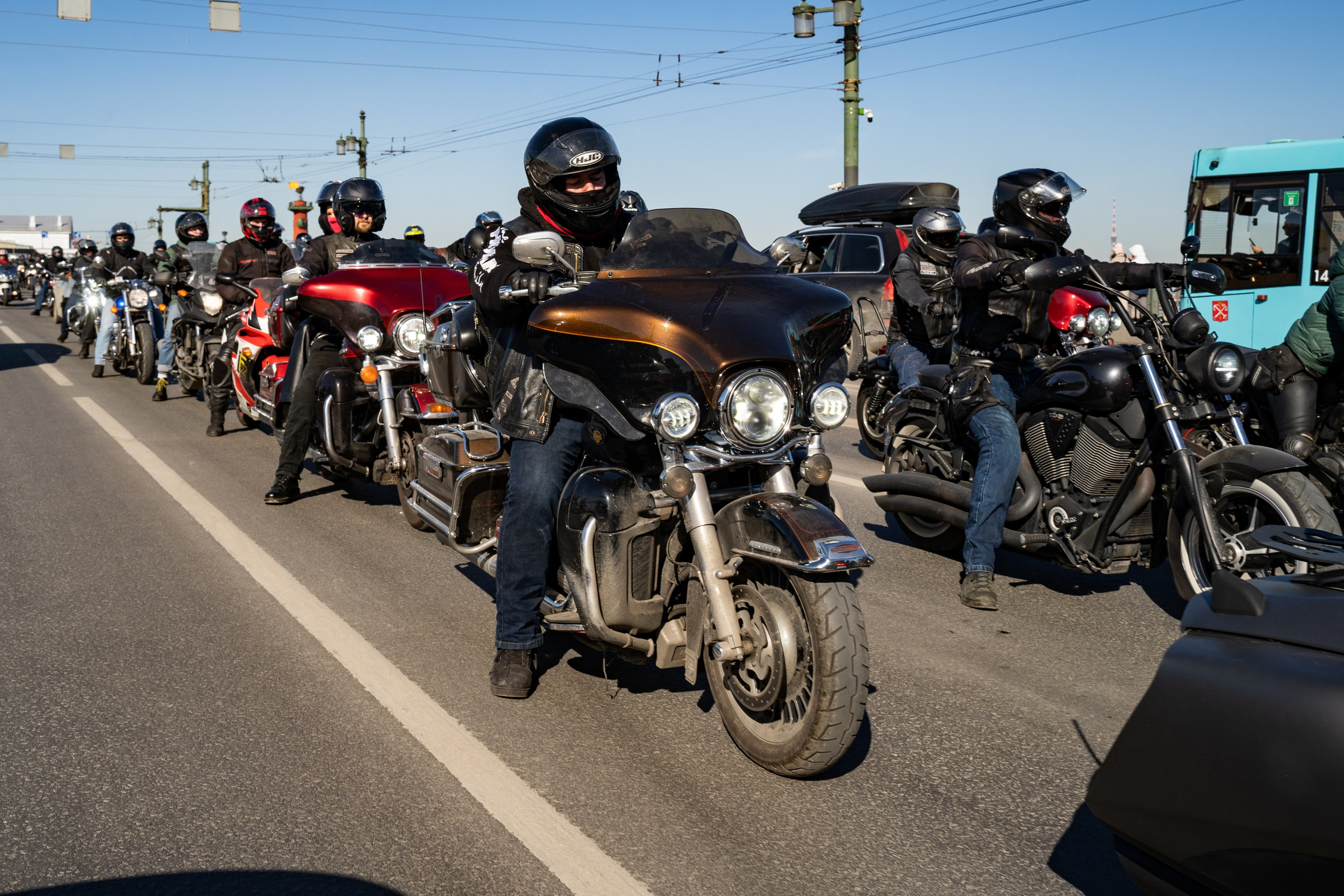 Весенний прохват мотоклуба Normans Riders MC. Концертный и репортажный фотограф в Санкт-Петербурге Слава Пахомов