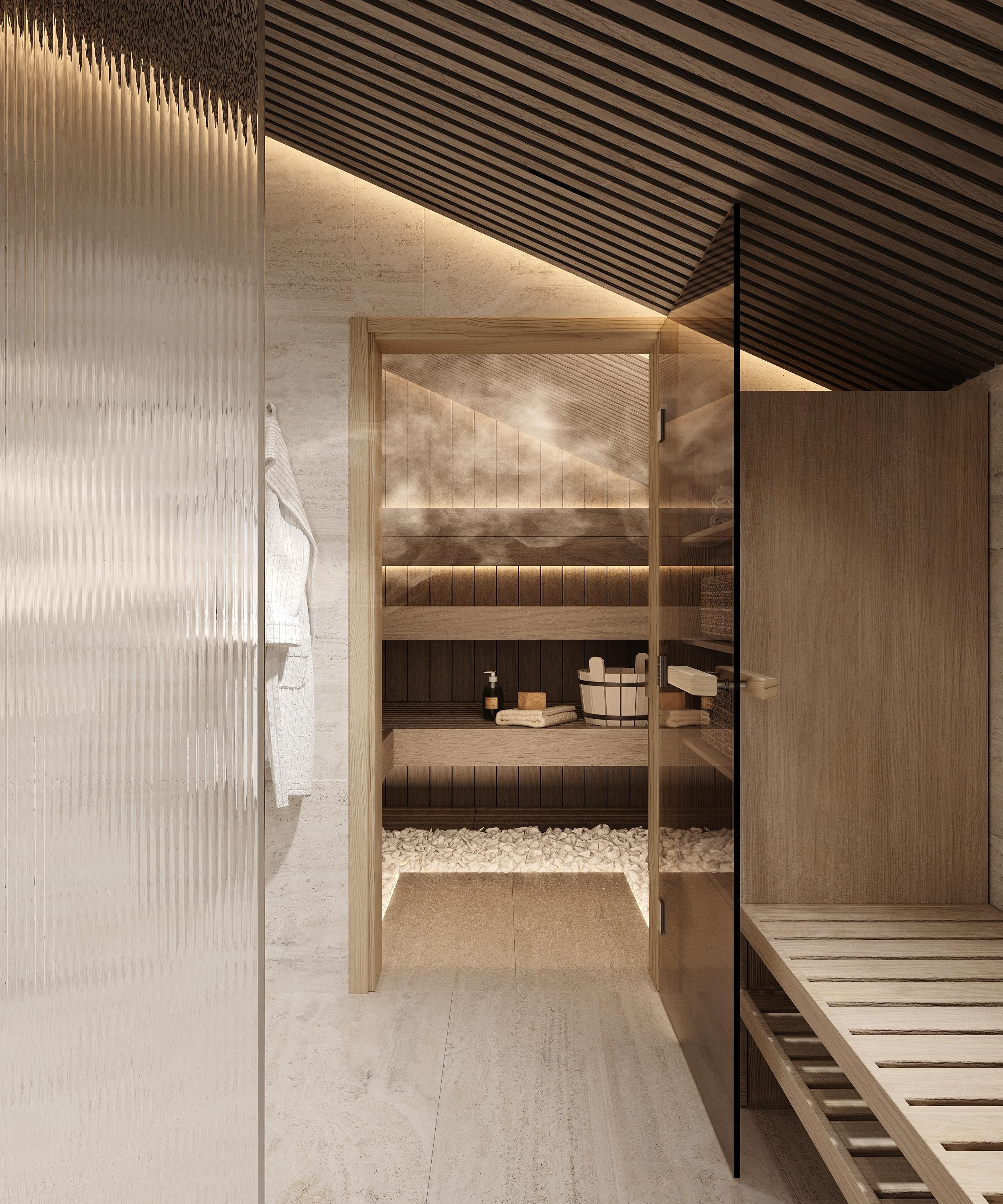 Сауна в частном доме. Дизайнер интерьера Еремина Юлия