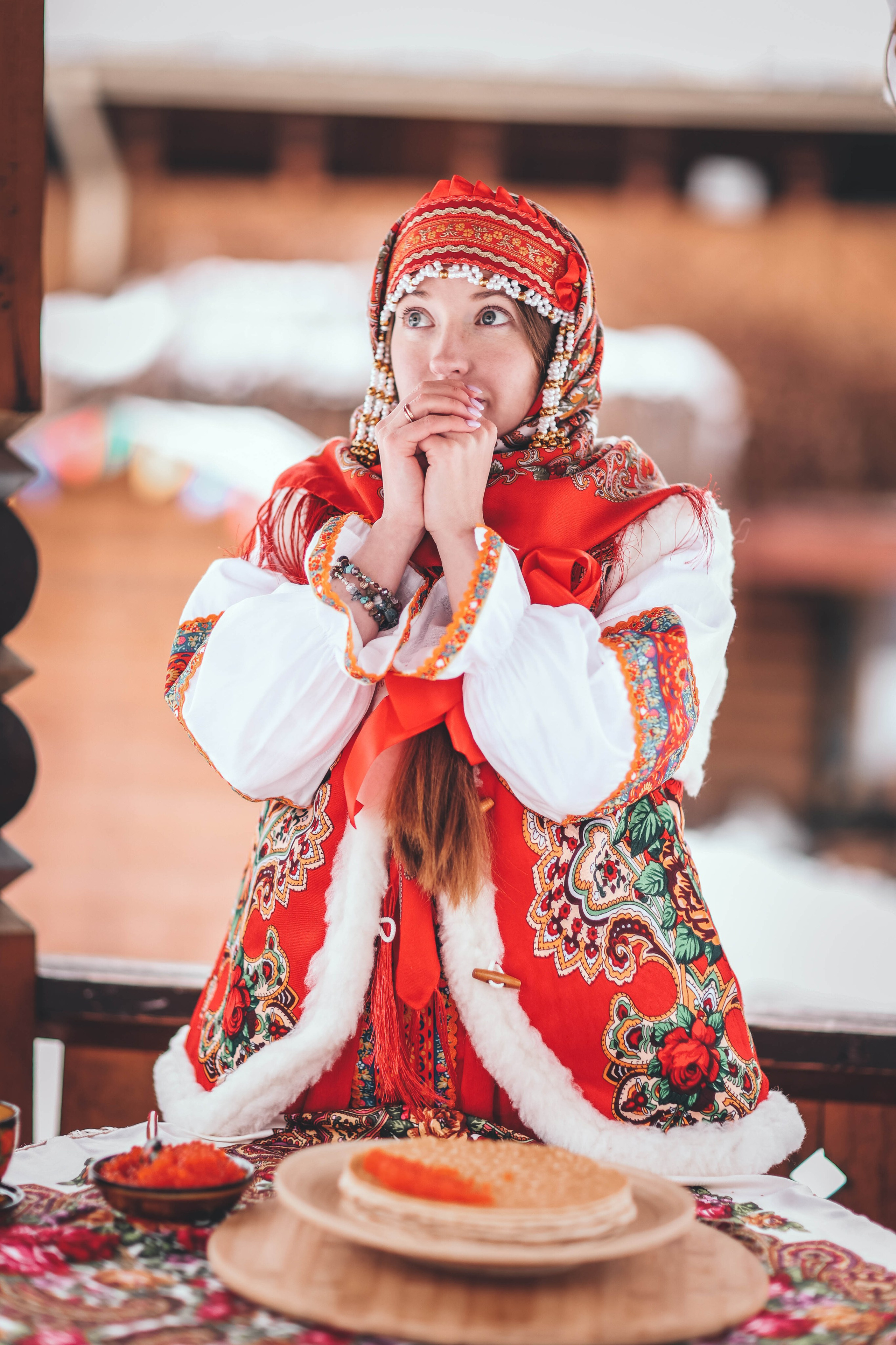 Широкая Масленица, уличная фотосессия в старо-русском стиле. Профессиональный фотограф в Москве, Подмосковье