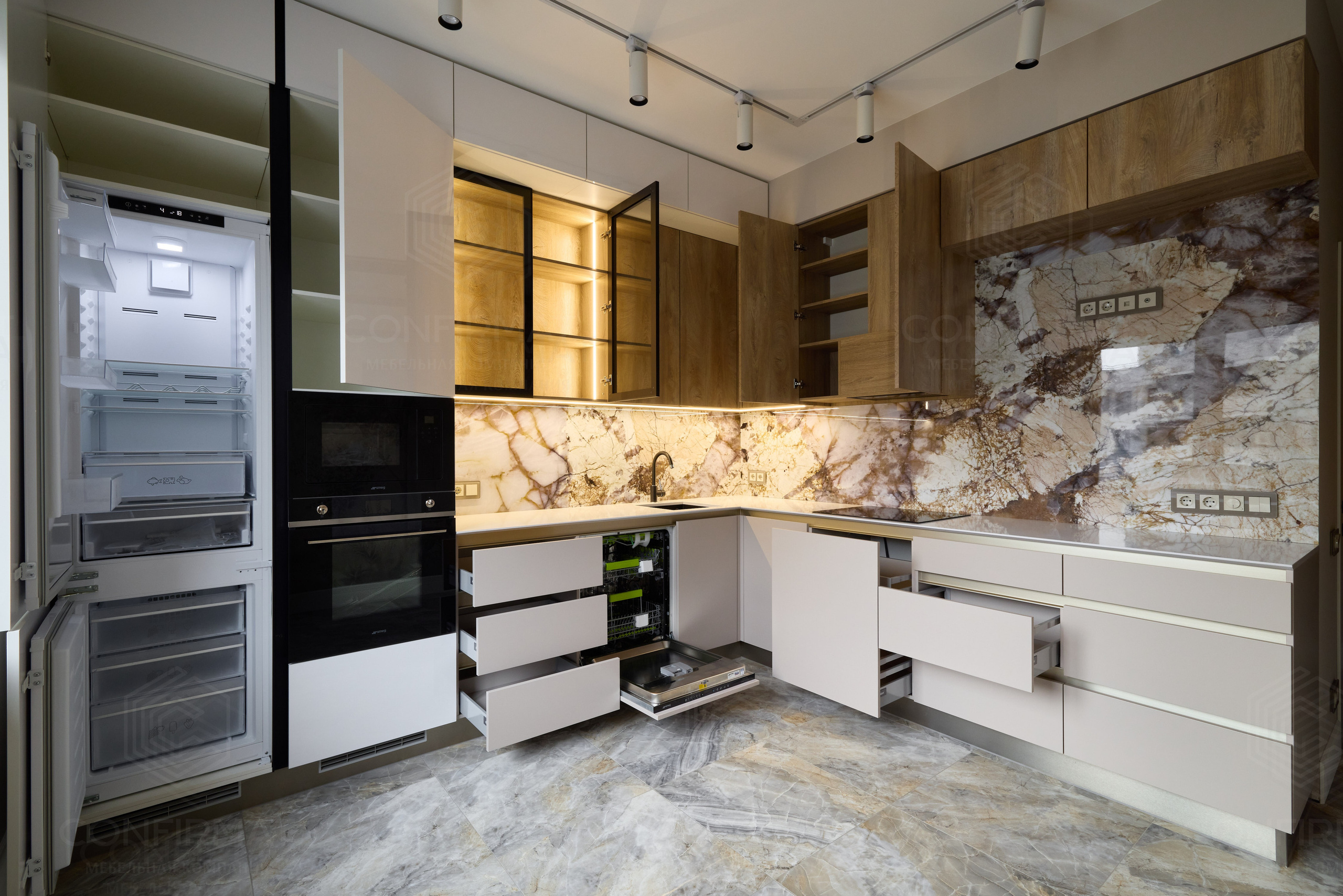 Мебель на заказ спб, кухня на заказ, конфирмат, confirmat мебель, стильные кухни, дизайн современной кухни, кухня под потолок, высокая кухня, кухня высотой 3м, кухня без ручек, лучшие кухни спб