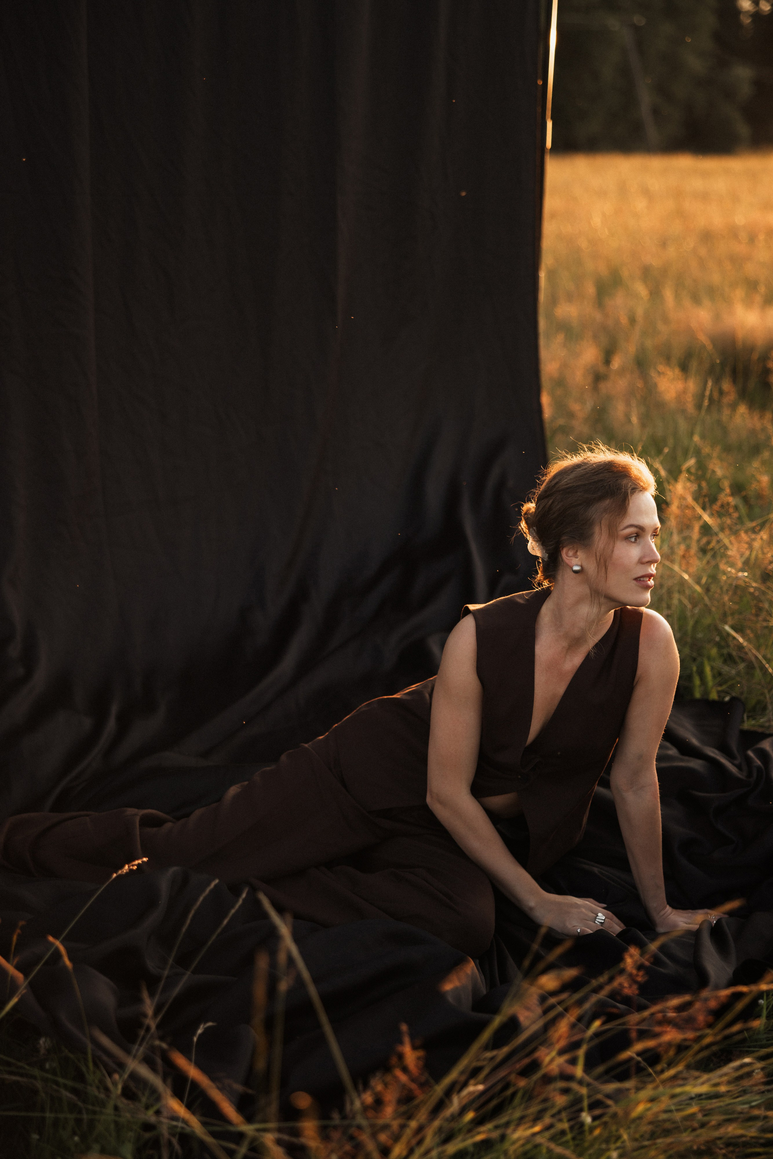 Фэшн съёмка в поле