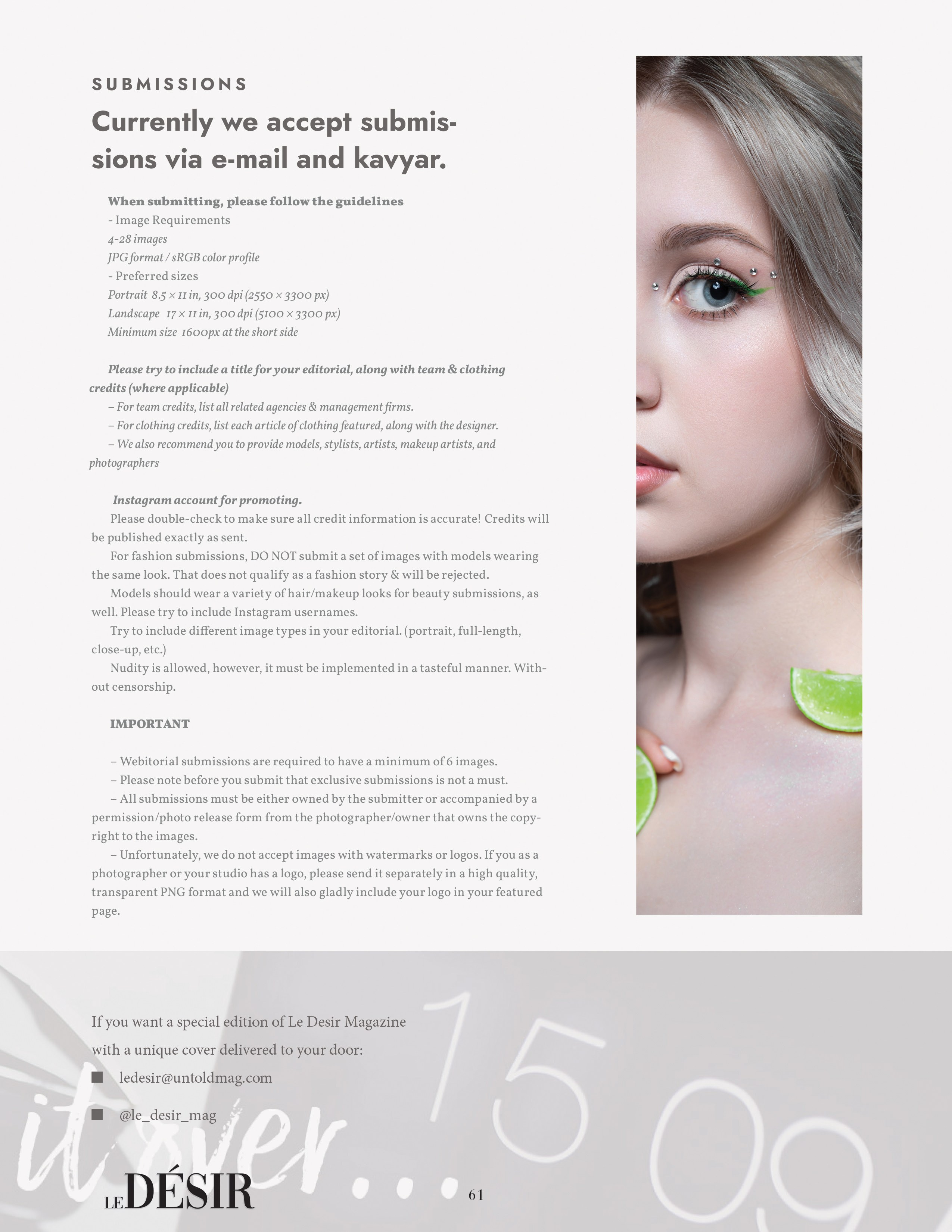 9 SEP LE DESIR BEAUTY ELITE ISSUE 6. Фотограф в Омске Елизавета Кириллова