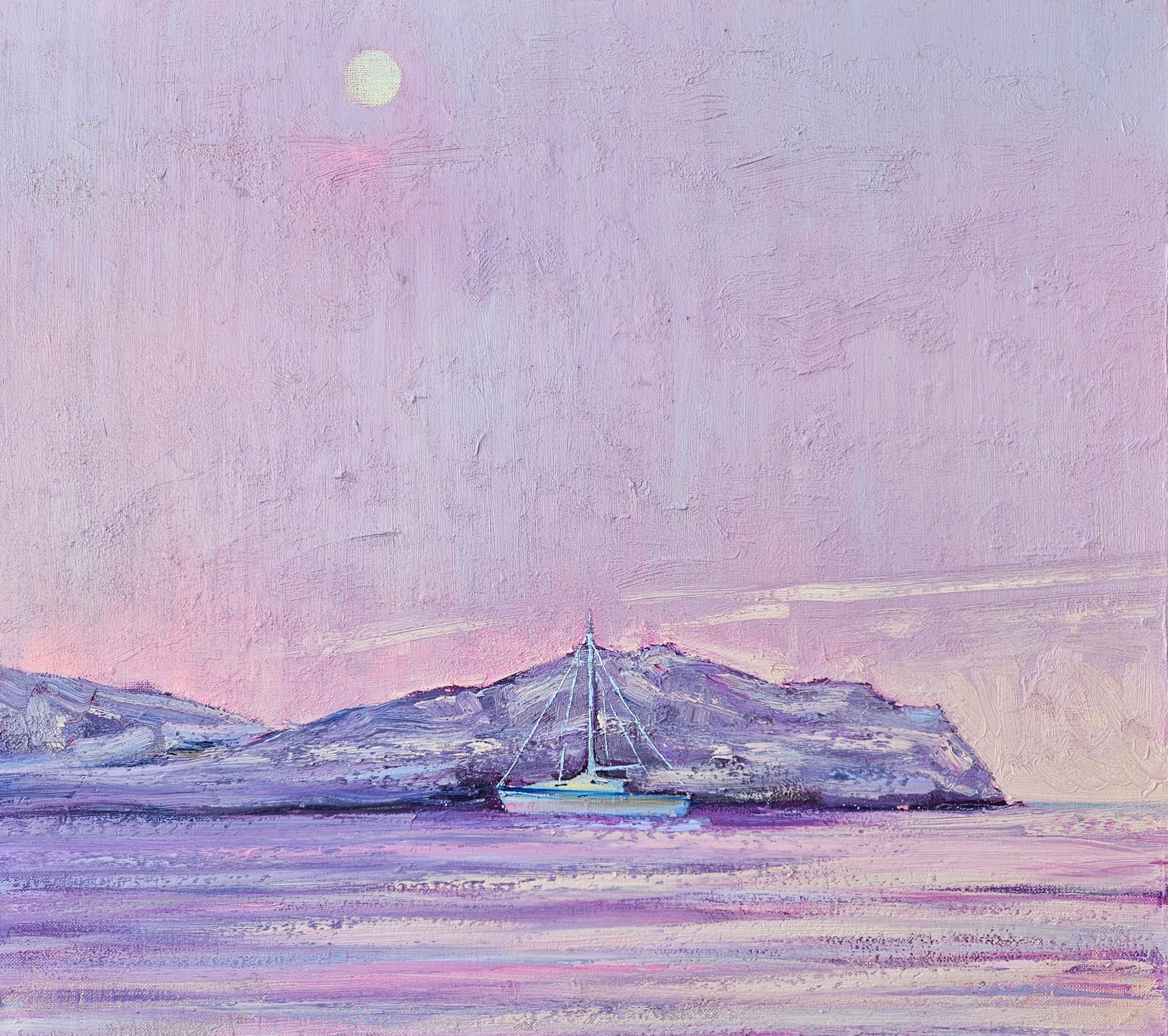 Утро, морской пейзаж, яхта