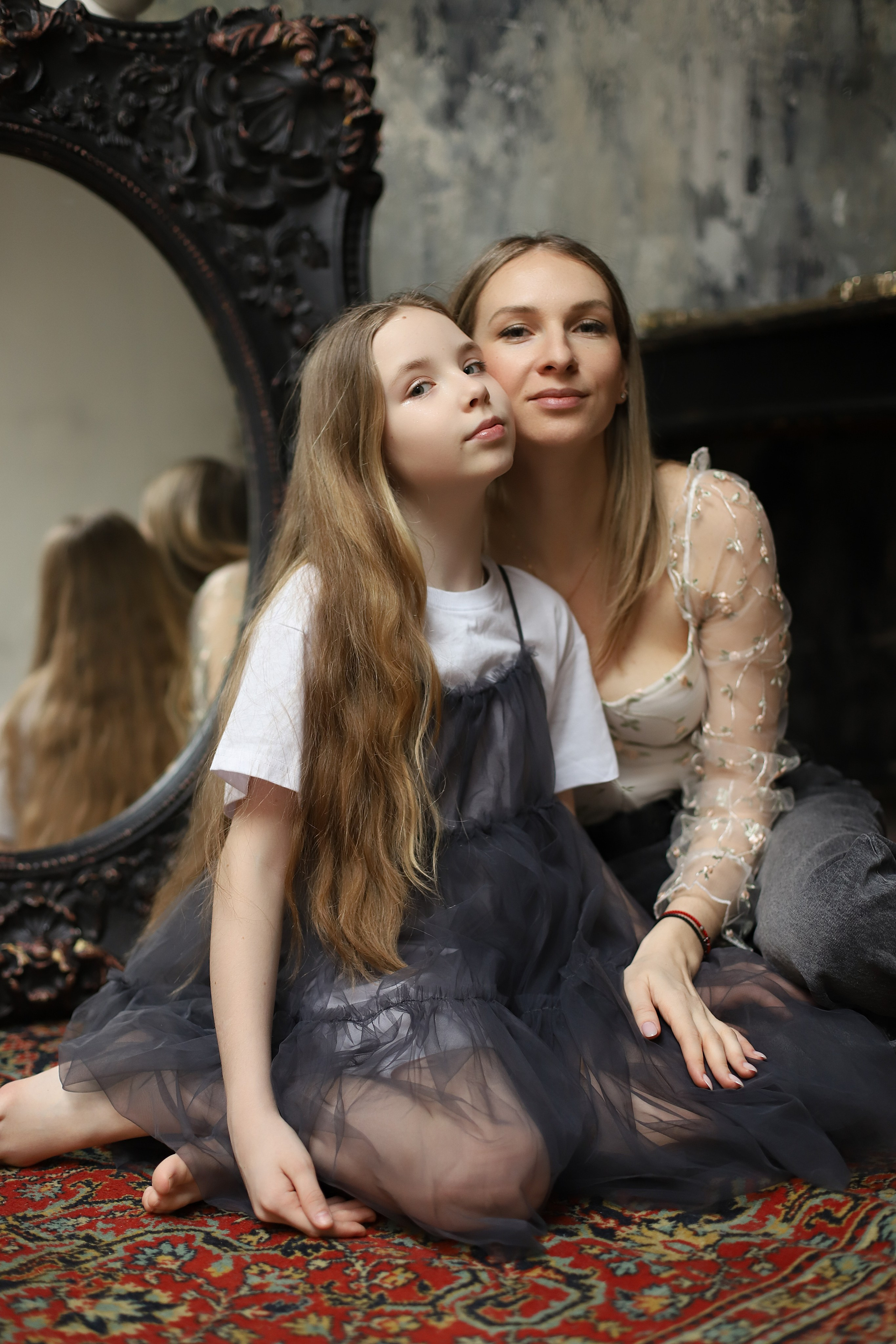 Мама+дочка в атмосферной студии). Фотограф в Москве Елена Дроботя