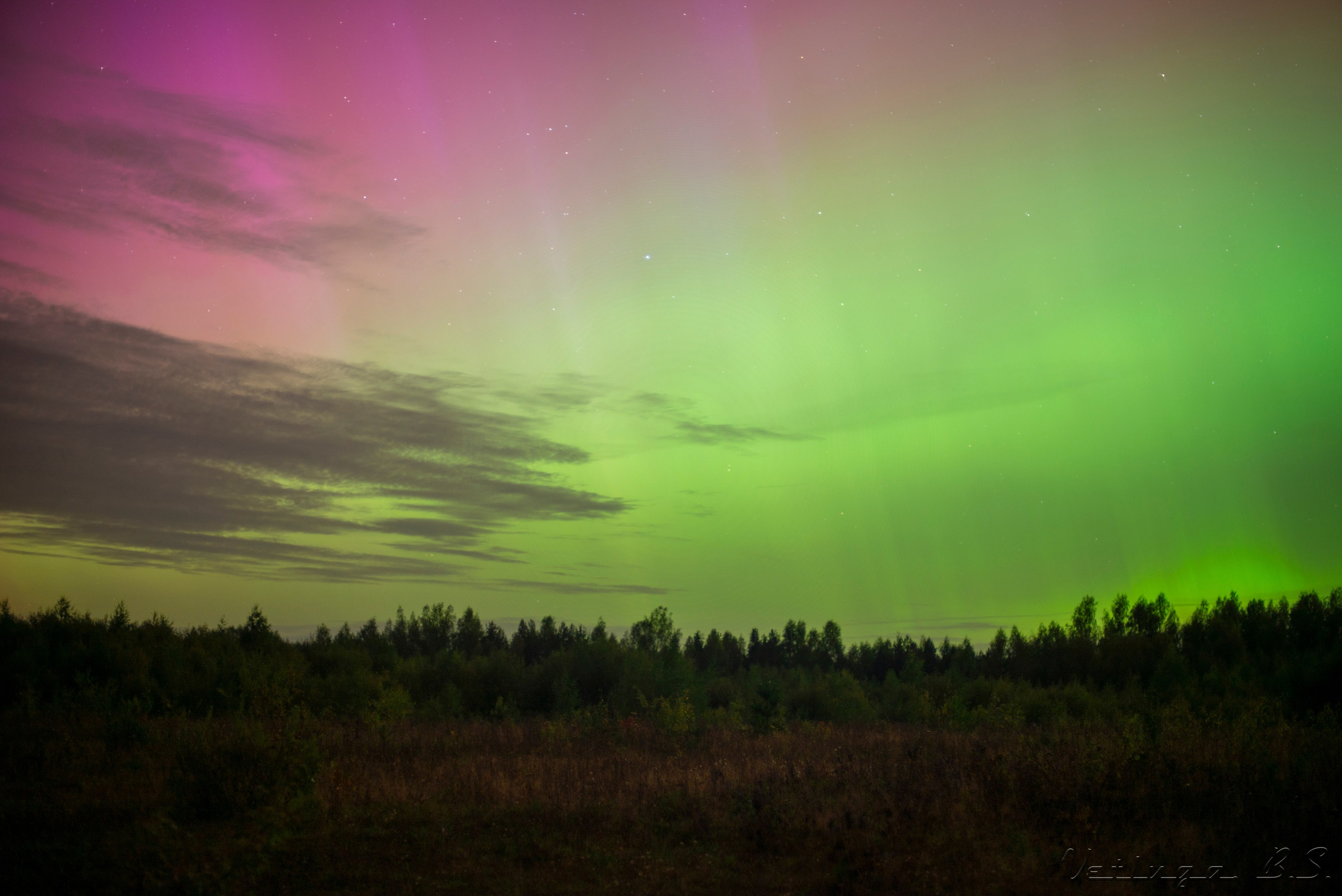 Северное сияние. Фотограф в Ветлуге Сергей Белов (VETLUGA B.S.)