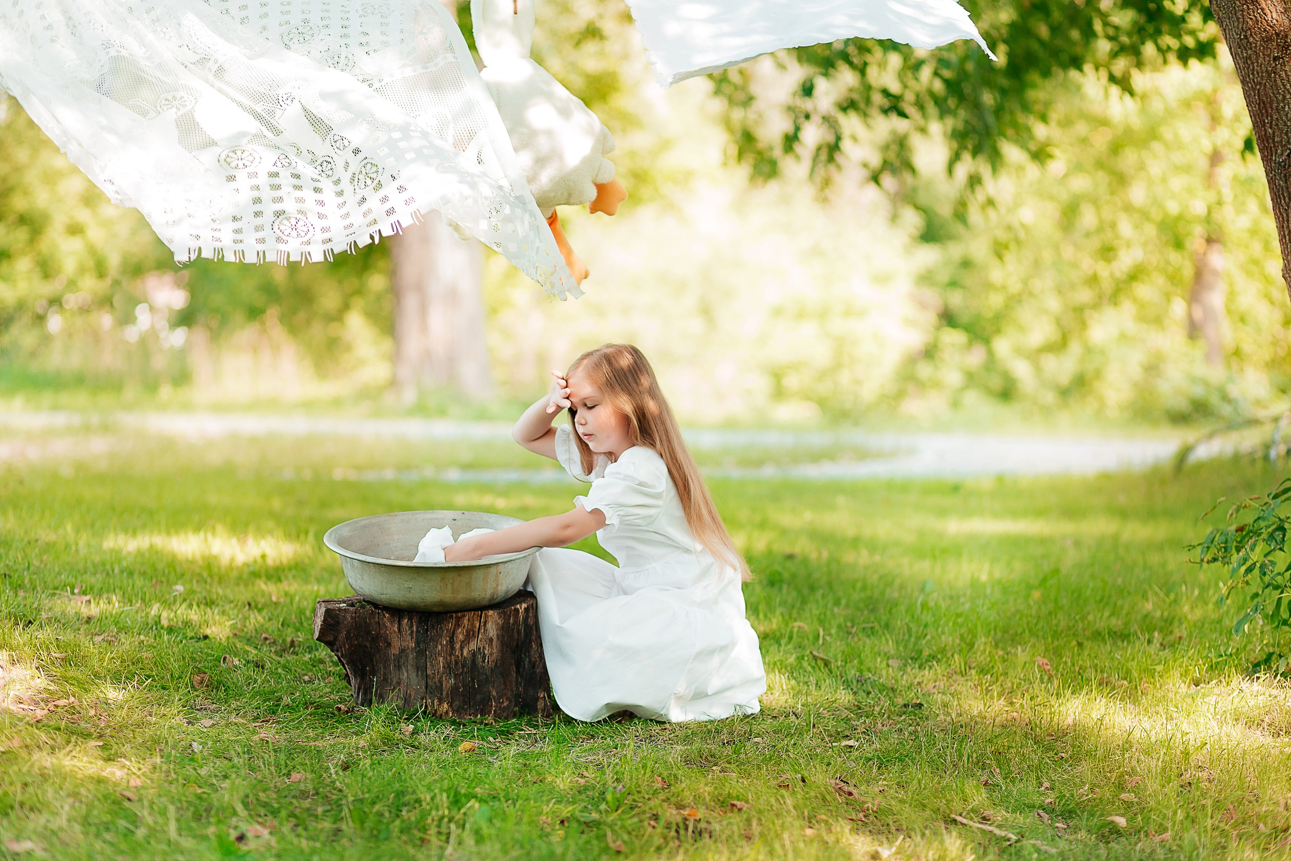 Семейная уличная фотосессия «Большая стирка». Фотограф в Подольске — Мария Бучнева
