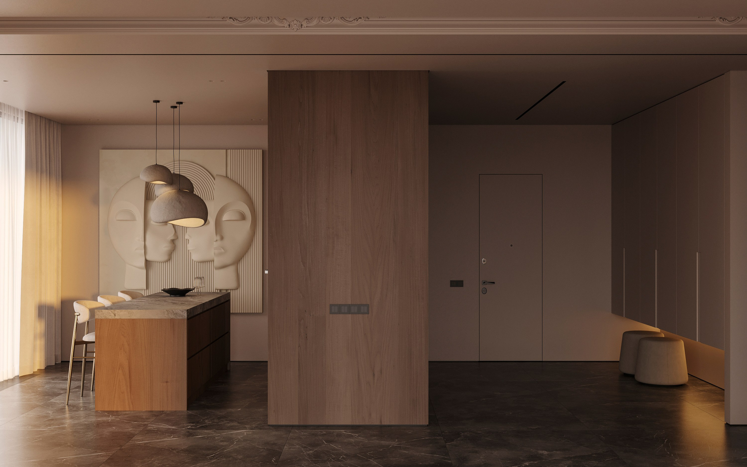 COZY SKYLINE | CONCEPTUAL PROJECT. Interior Visualization by Valerie Stetyukevich