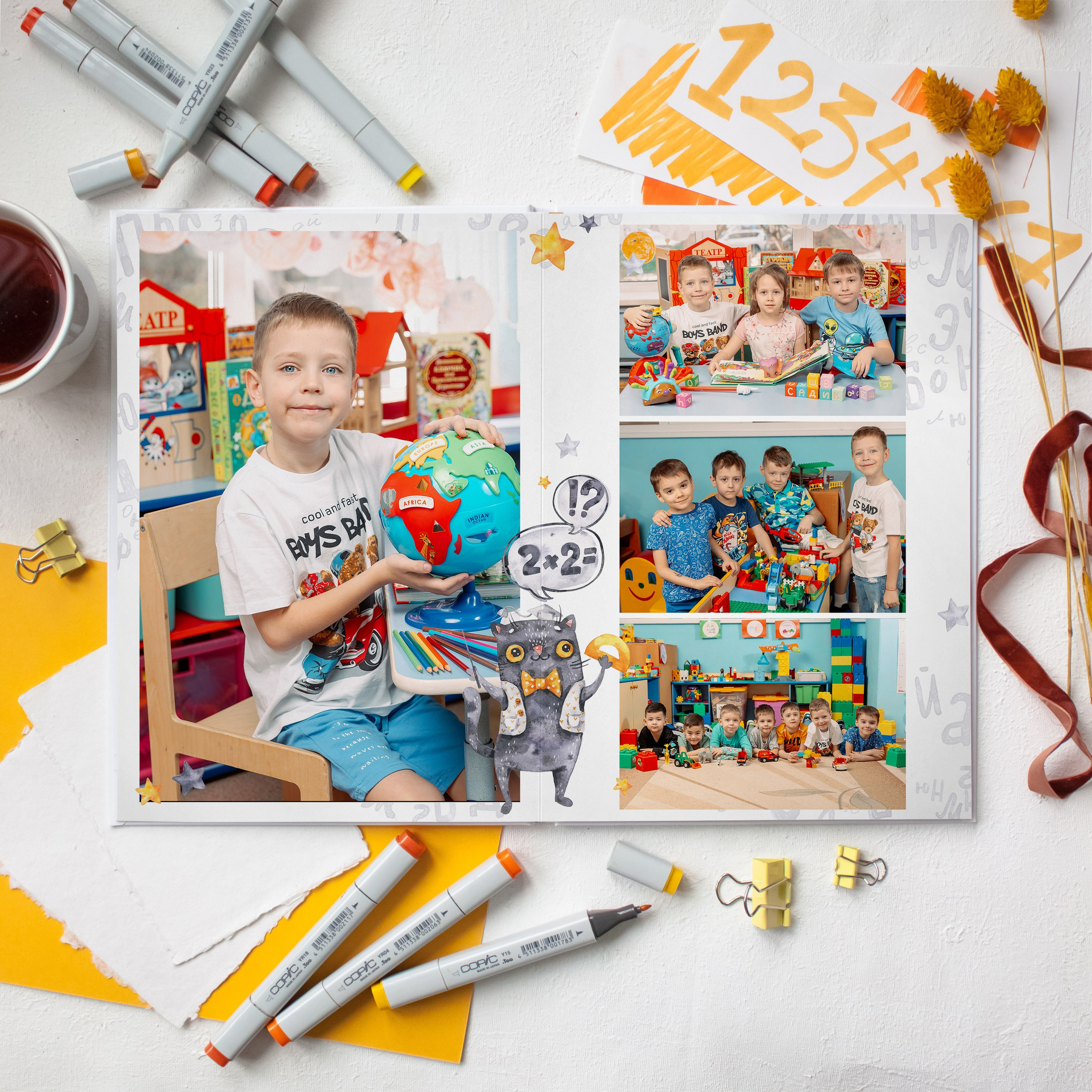 Выпускной альбом «Дайте 4» для детского сада. REPEYBOOK | Выпускные альбомы для детского сада и класса