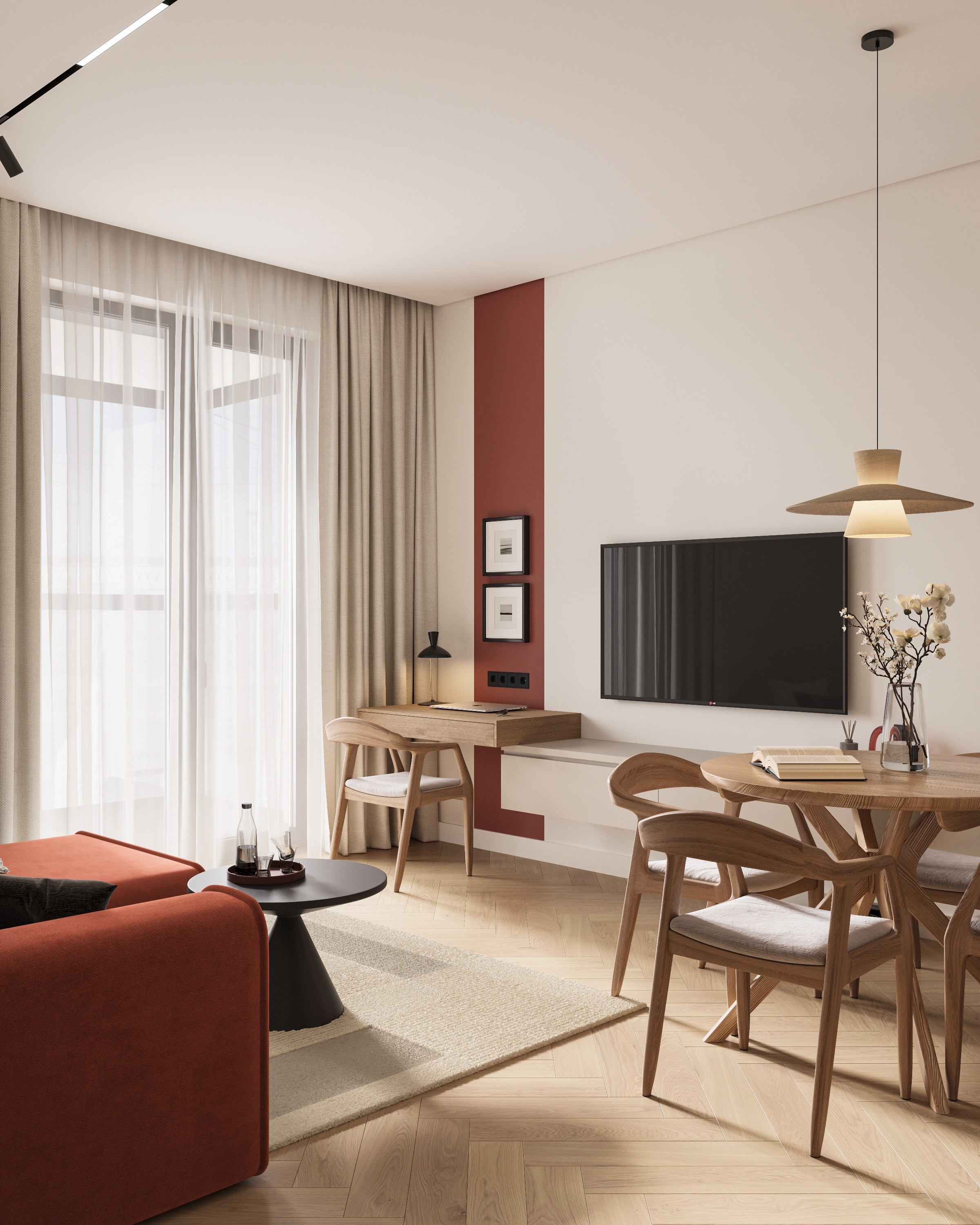 ЖК «Black River» | Living room. 3D визуализация интерьеров — Ирина