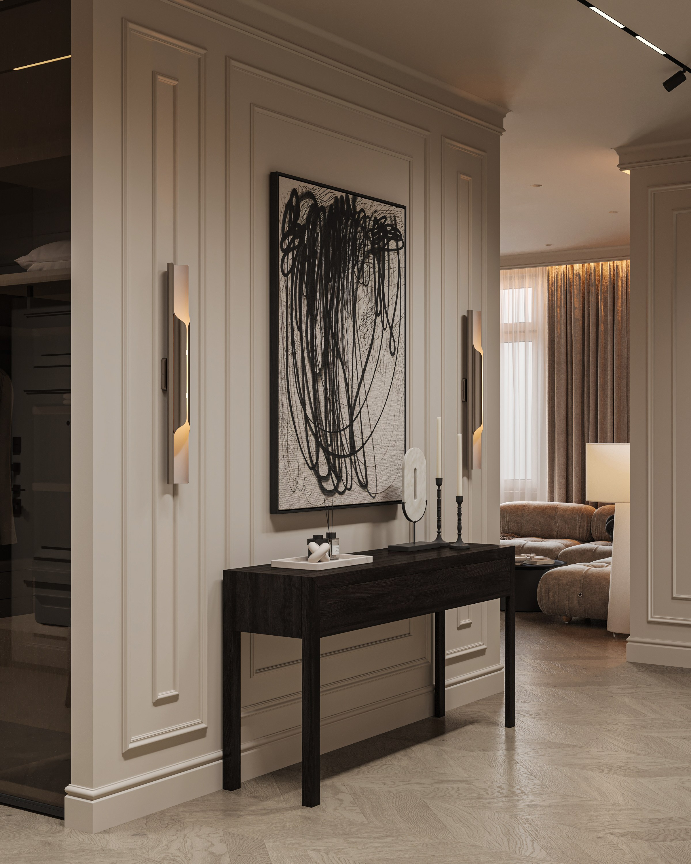 Кухня-гостиная ЖК «Континенталь». 3D визуализация интерьера Надежда Соколова