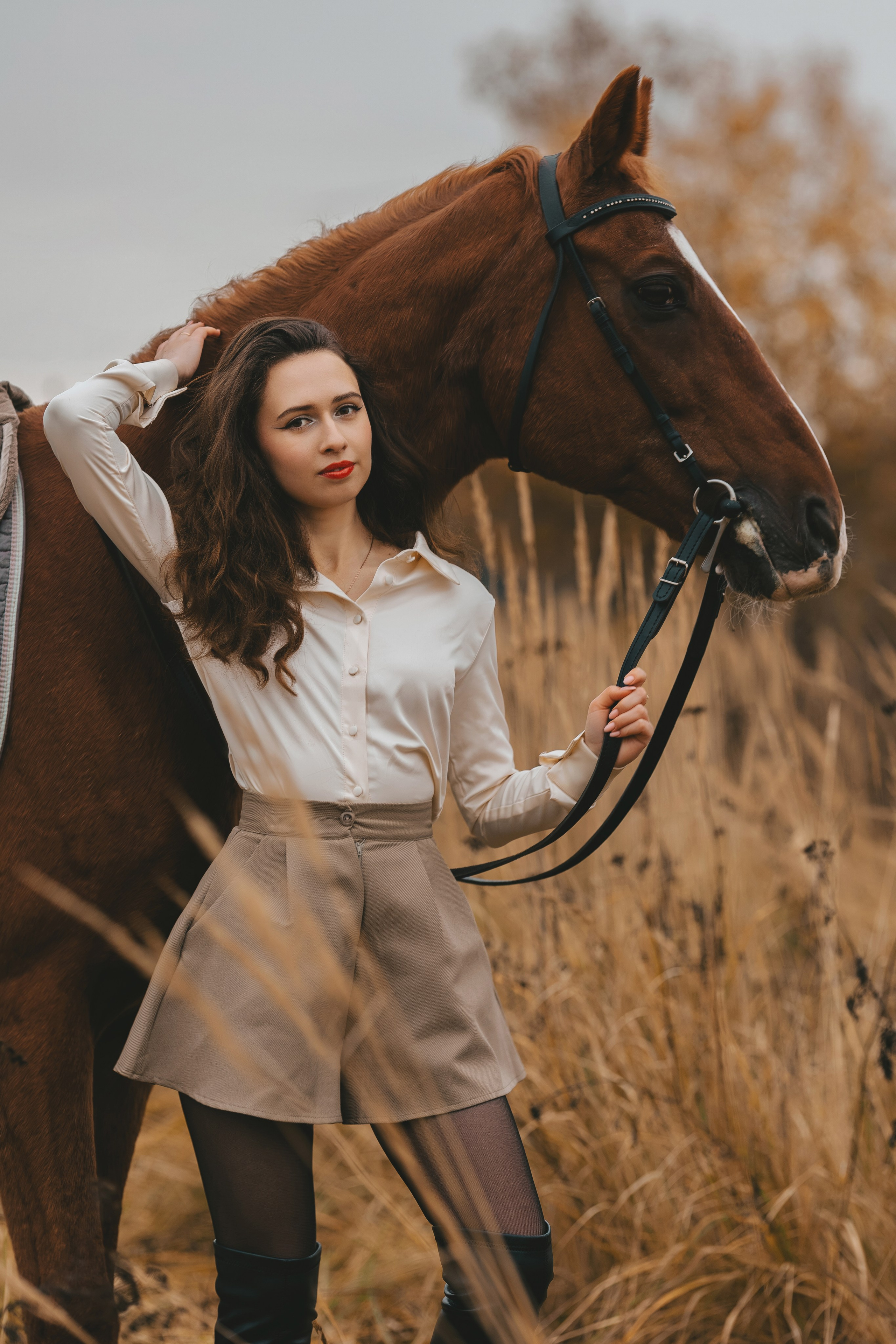 Женский портрет с лошадью. Семейный и женский фотограф в Москве Надежда Воробьева
