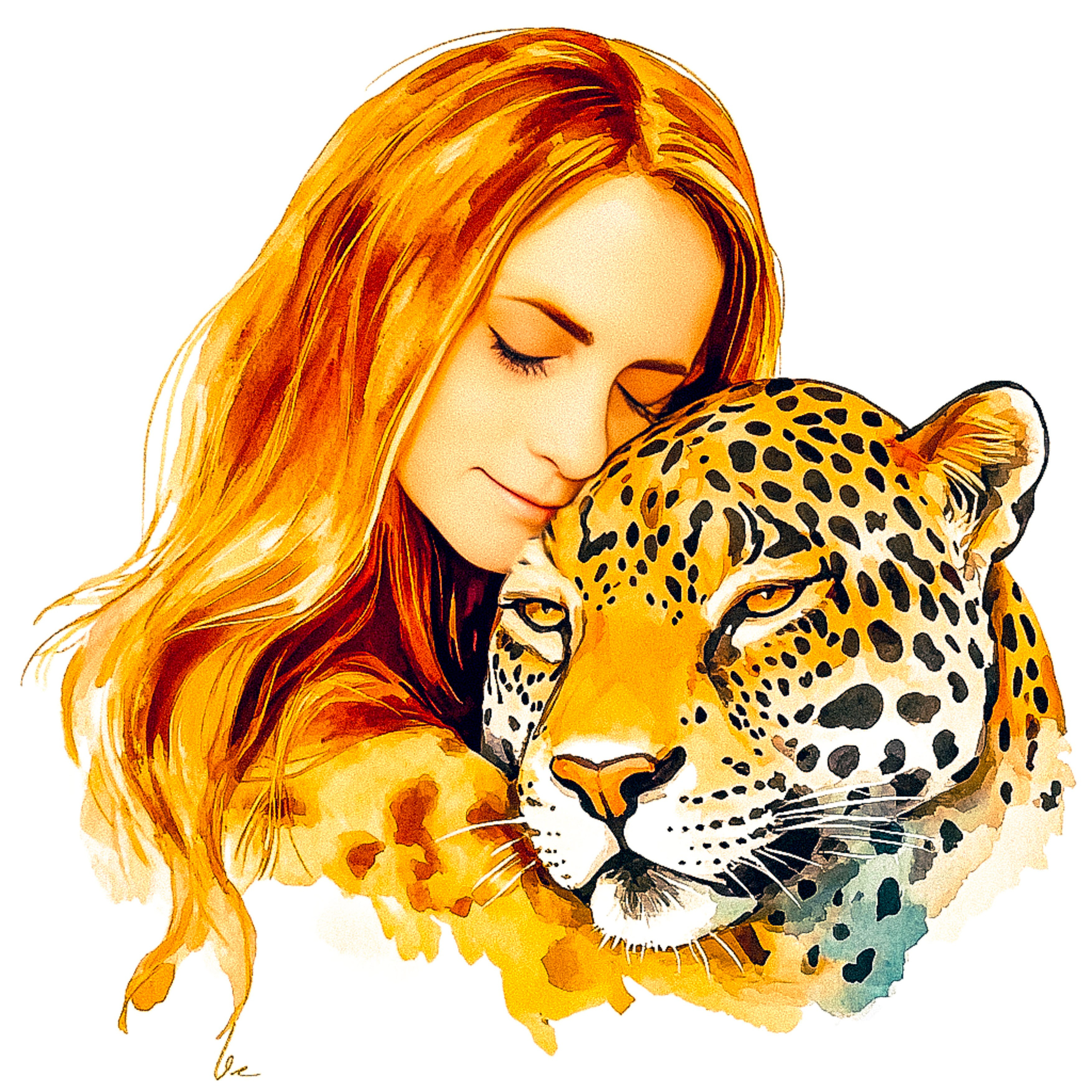 Нейрофотосессия для Ольги. Девушка с пантерой/леопардом/в воде/в красном платье. ФотоХудожник Харитонова Ирина г. Санкт-Петербург