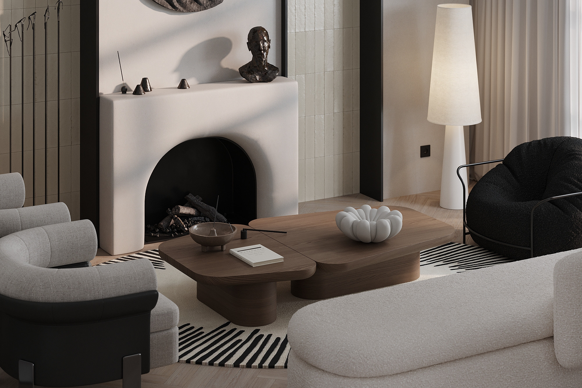 Кухня-гостиная в загородном доме, г. Москва. Студия интерьерной визуализации tmshkn.vis