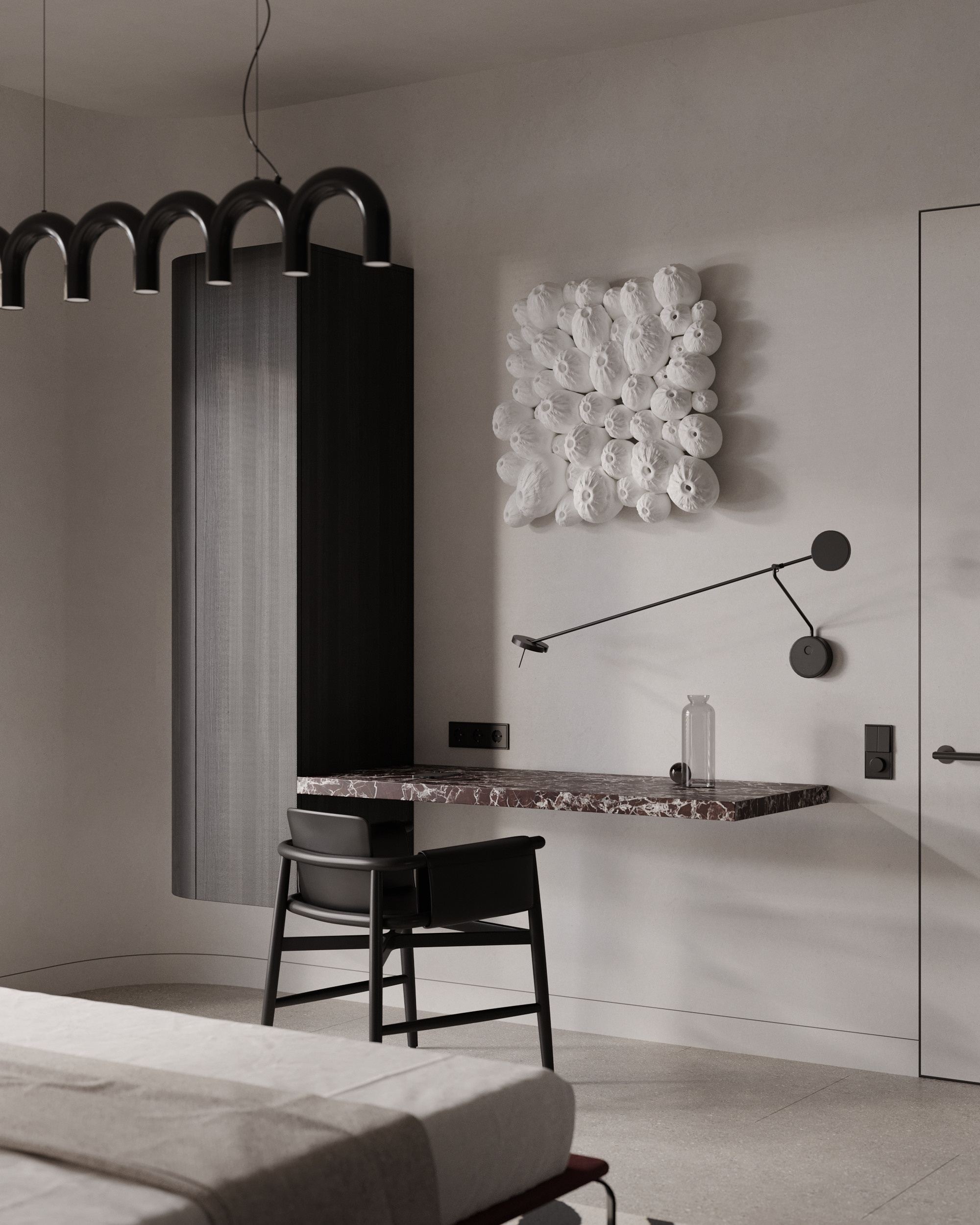 Мастер — спальня в проекте в Осло. Студия интерьерной визуализации tmshkn.vis