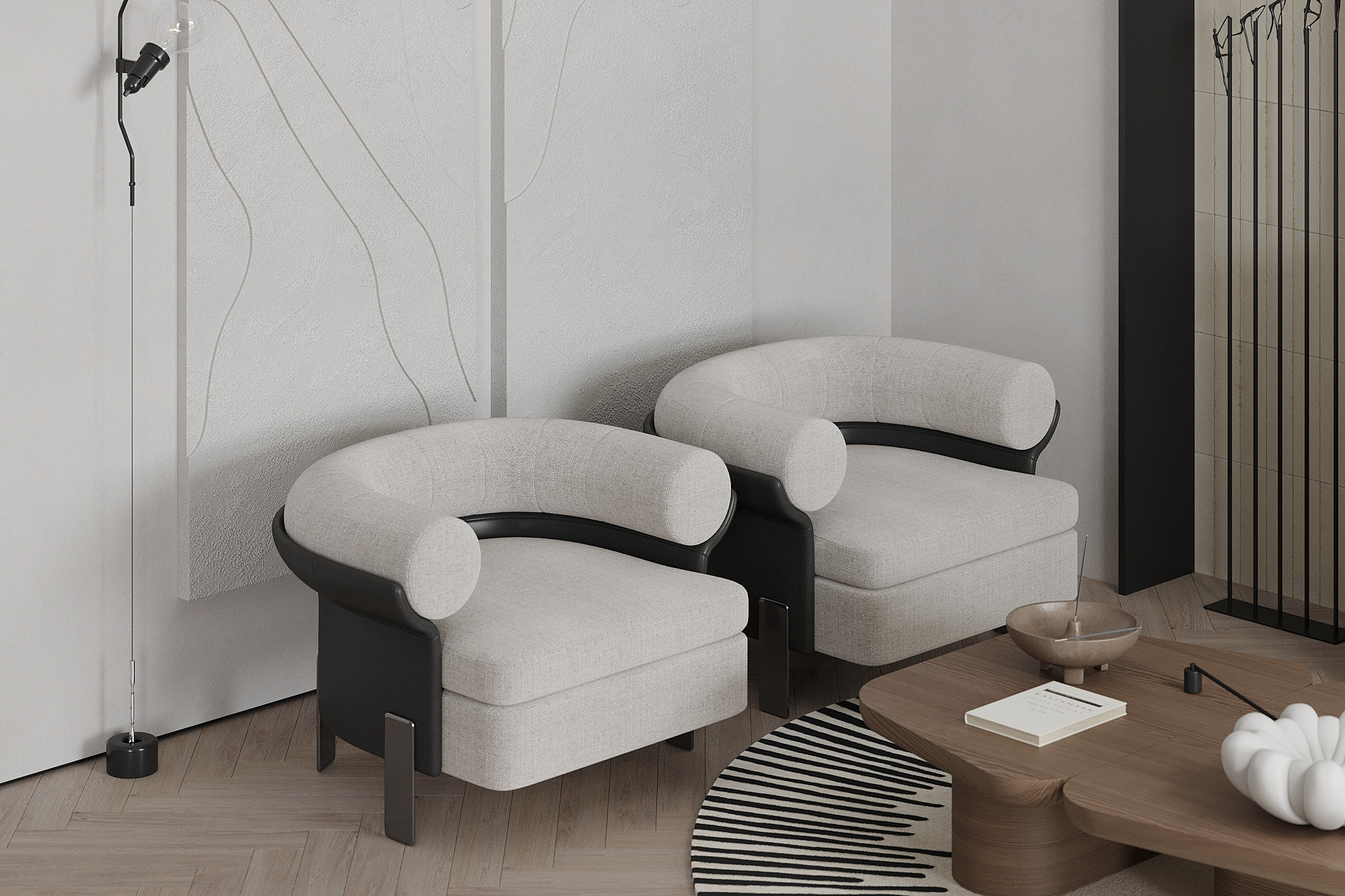 Кухня-гостиная в загородном доме, г. Москва. Студия интерьерной визуализации tmshkn.vis