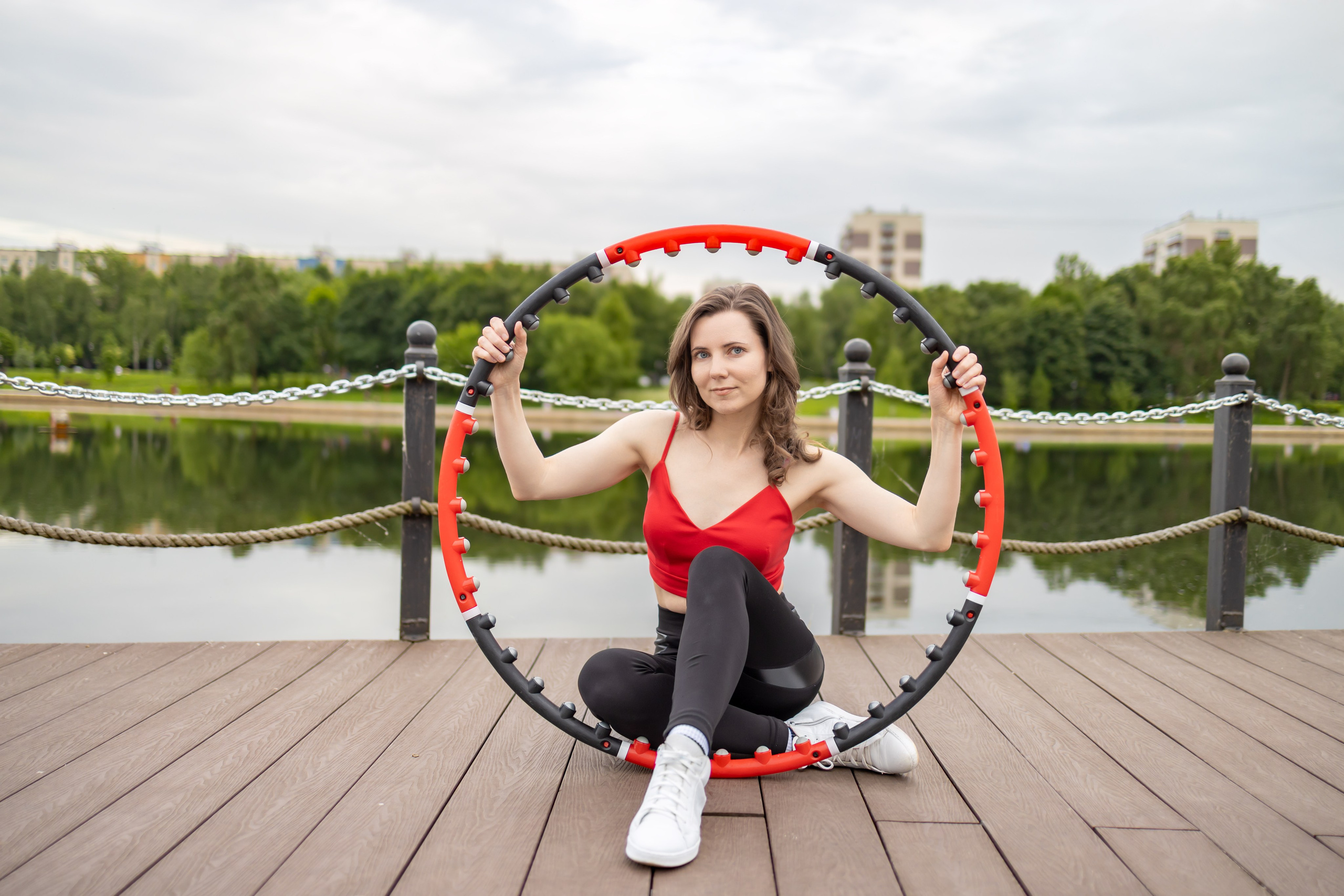 Спортивная фотосессия с хула хупом и йога, пилатес. Репортажный, семейный и студийный фотограф в Москве Демин Алексей