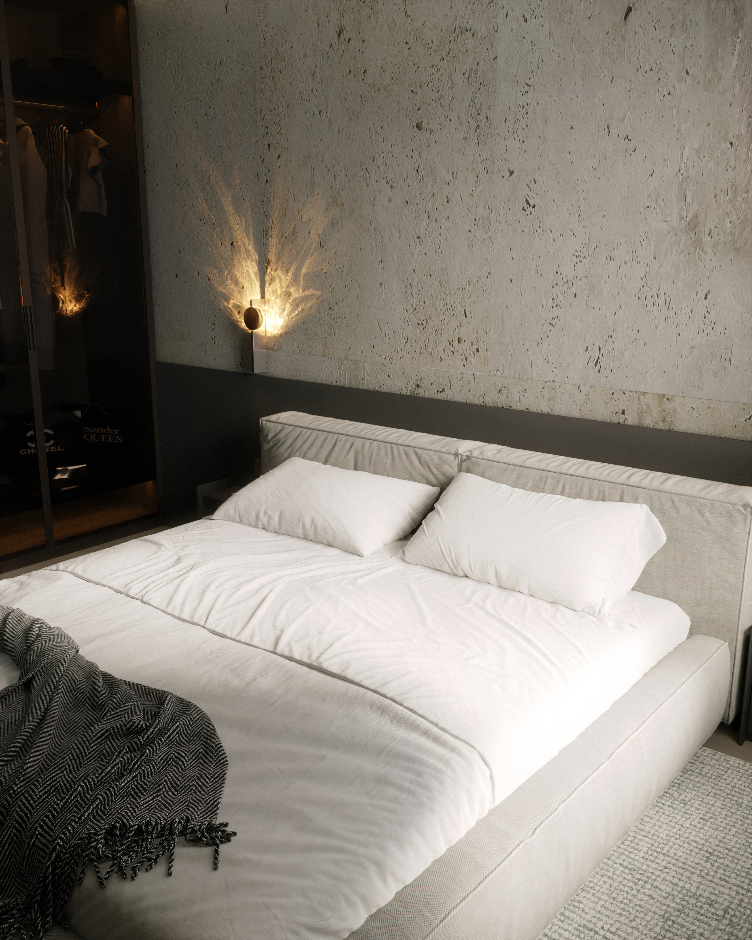 Кухня-гостиная и спальня 47 кв. м. Юлия Григорьева — 3D визуализатор