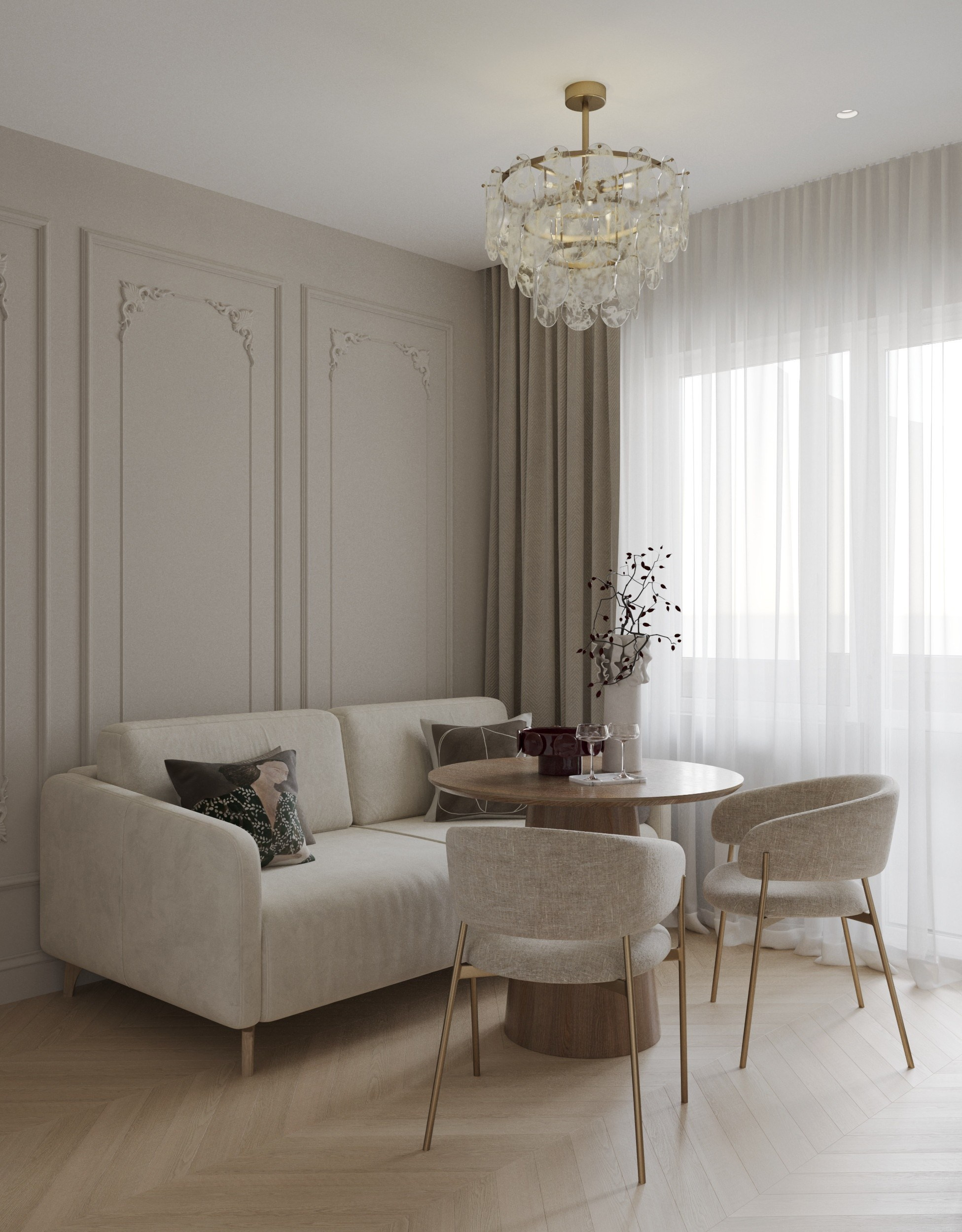 Дизайн-проект однокомнатной квартиры г. Санкт-Петербург. Дизайн интерьеров, 3D визуализации