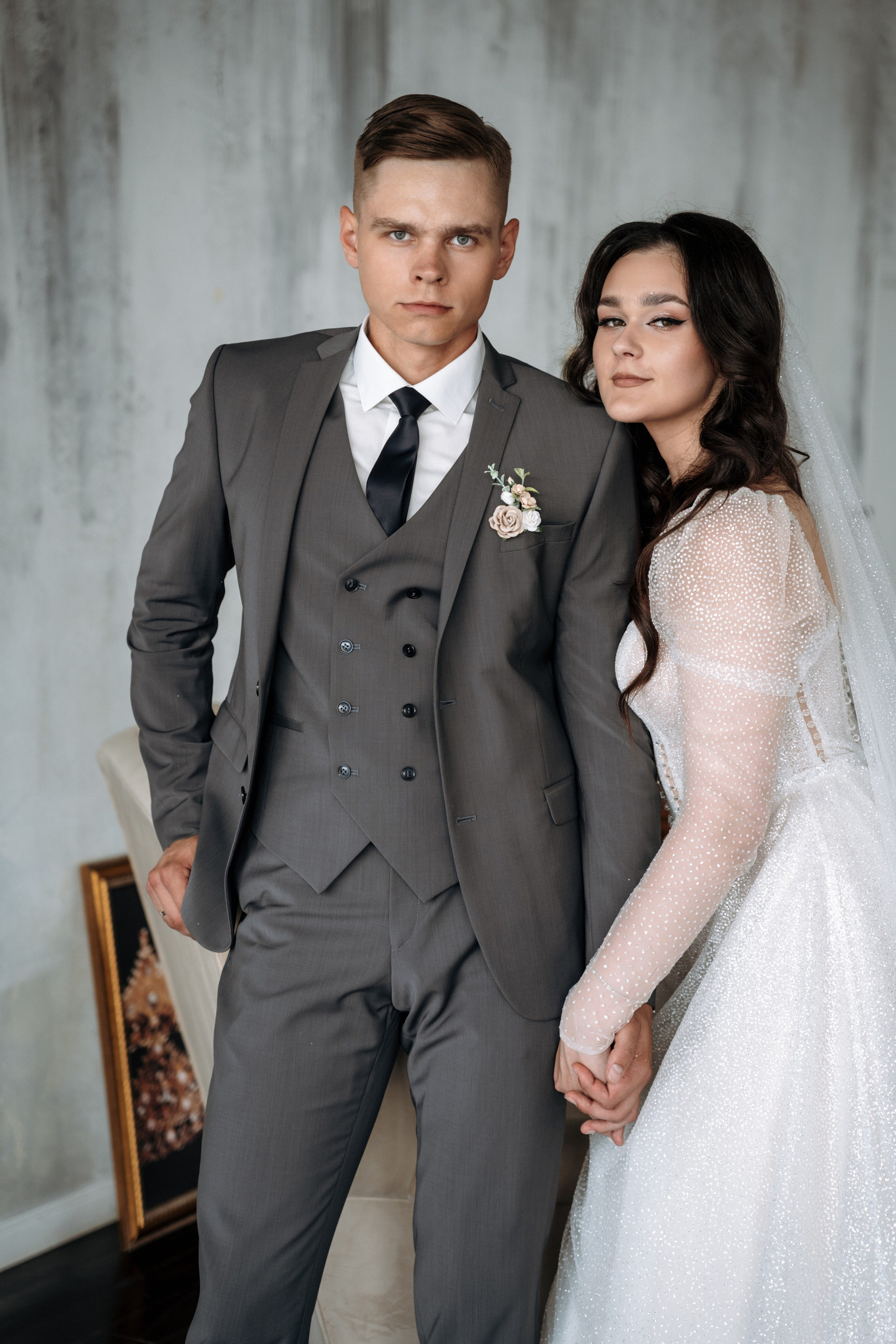 Портреты молодоженов в фотостудии, свадебный фотограф Павел Четвертков, Тамбов.