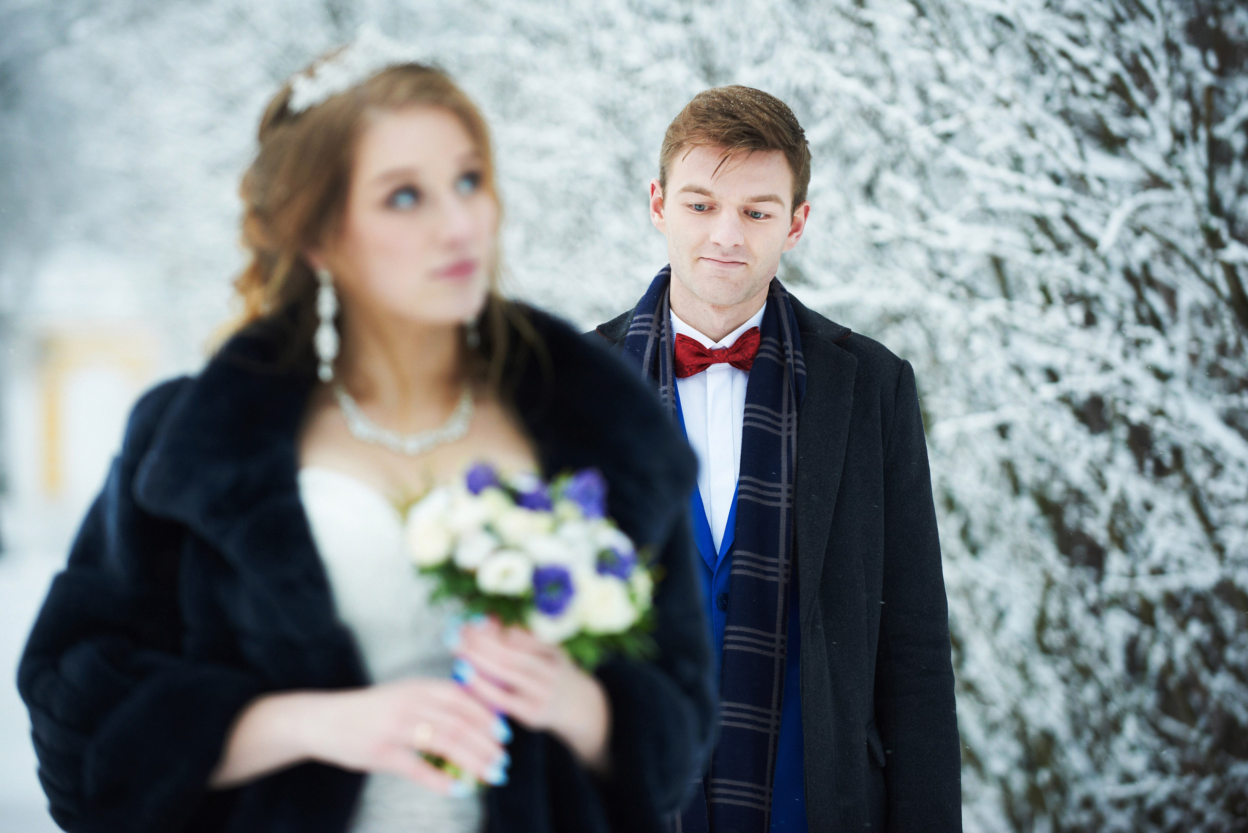 Надежда и Владислав (зимняя свадебная фотосессия в Пушкине в Екатерининском парке). Портретный, семейный и свадебный фотограф в Санкт-Петербурге и в Пушкине Ширяев Денис