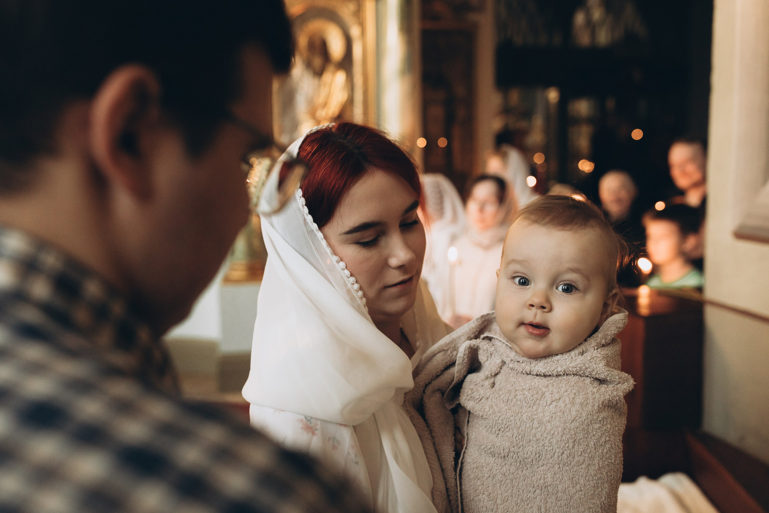 Таинство Крещения Ивана в Церкви Николая Чудотворца. Детский и семейный фотограф в Пушкино, Мытищи, Москва Сергеева Светлана