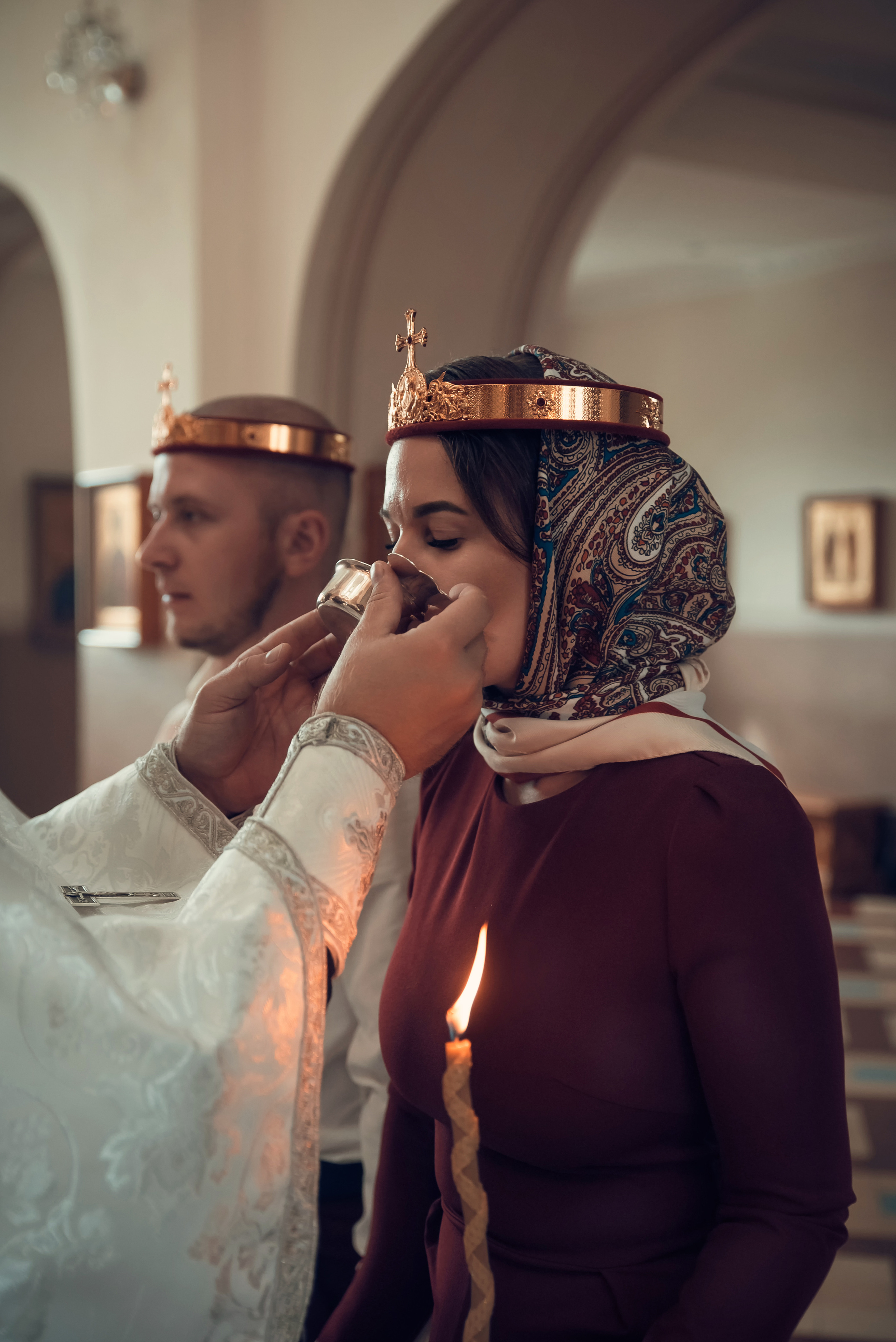 Таинство Венчания Храм в честь святого праведного Иоанна Кронштадтского. Семейный фотограф Олеся Батурина Рязань