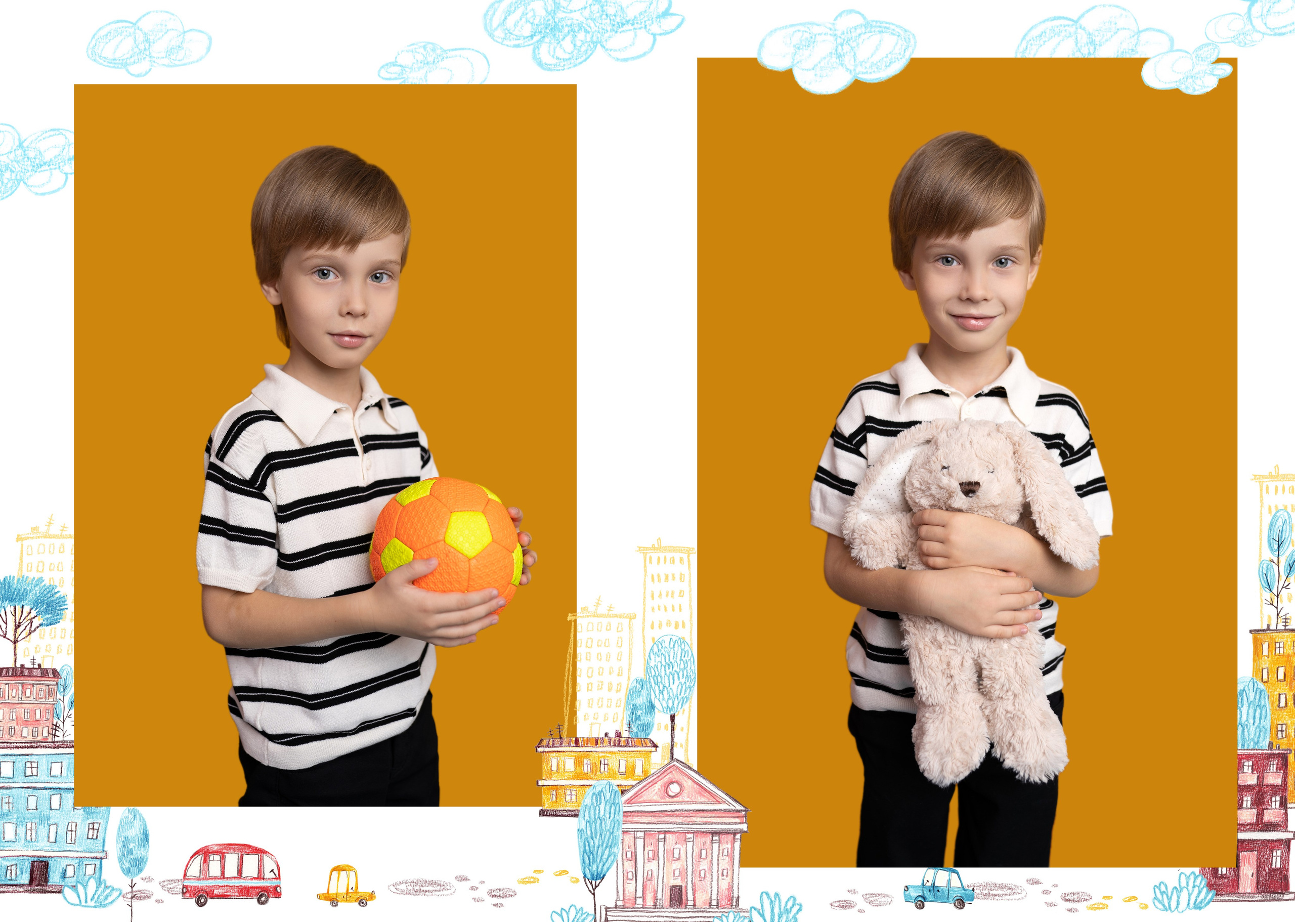 Альбом 5 разворотов. Дизайн «Городок». ИНДИВИДУАЛЬНЫЙ. Выпускные альбомы «Поколение» в городе Краснодар