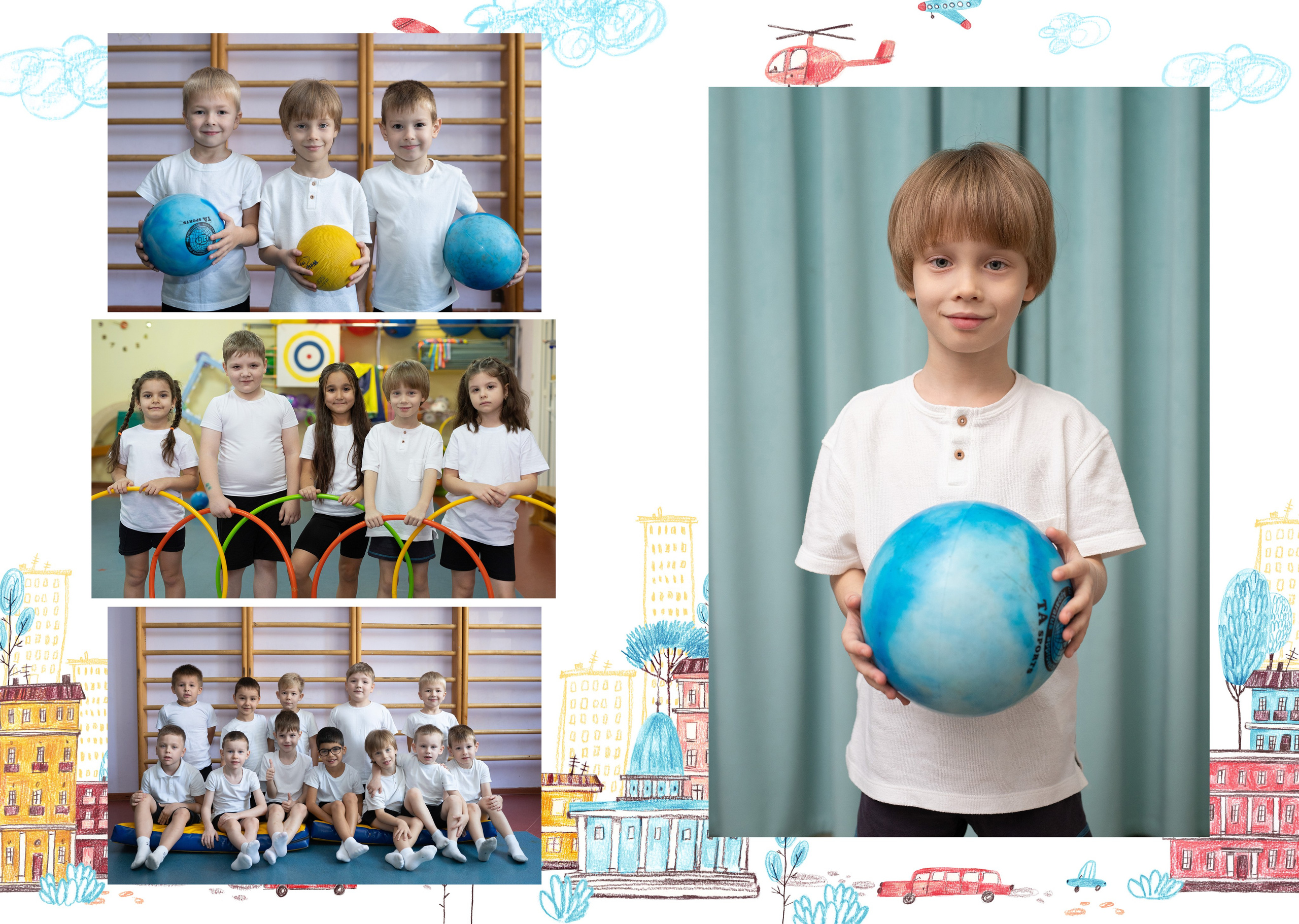Альбом 5 разворотов. Дизайн «Городок». ИНДИВИДУАЛЬНЫЙ. Выпускные альбомы «Поколение» в городе Краснодар