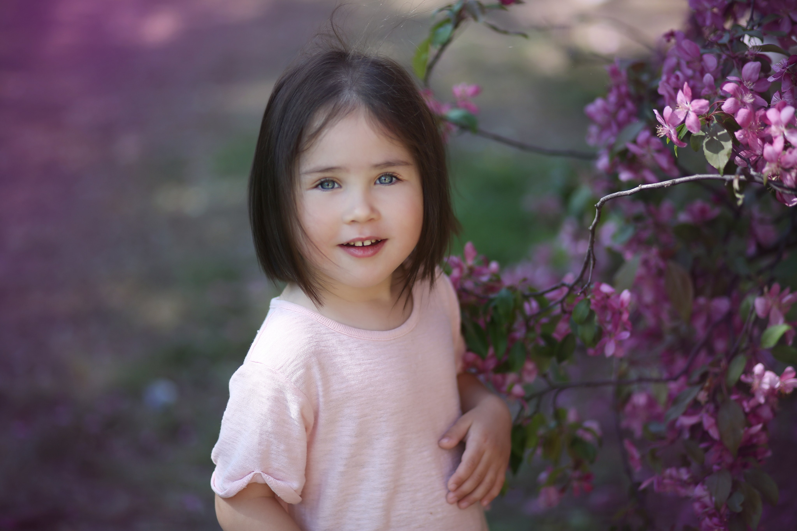 Фотопрогулка-яблони розовые. Семейный и детский фотограф в Москве и МО — Александра