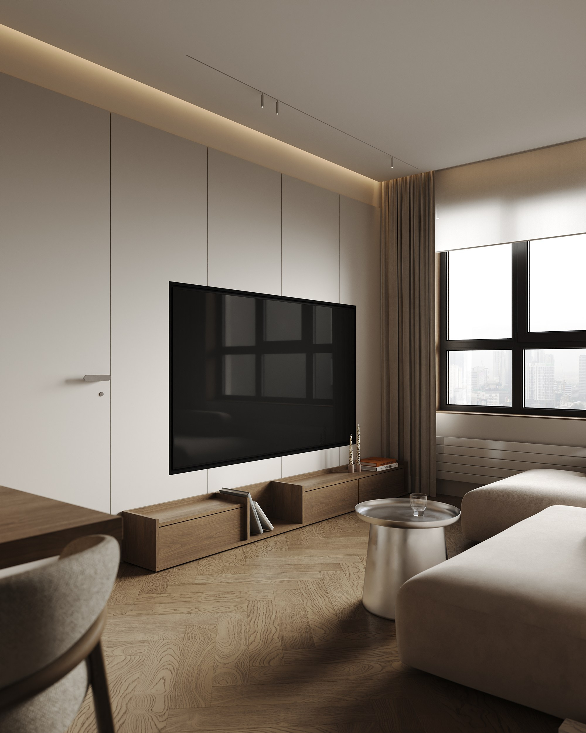 Кухня-гостиная ЖК «Парк столиц». 3D визуализация интерьера Надежда Соколова