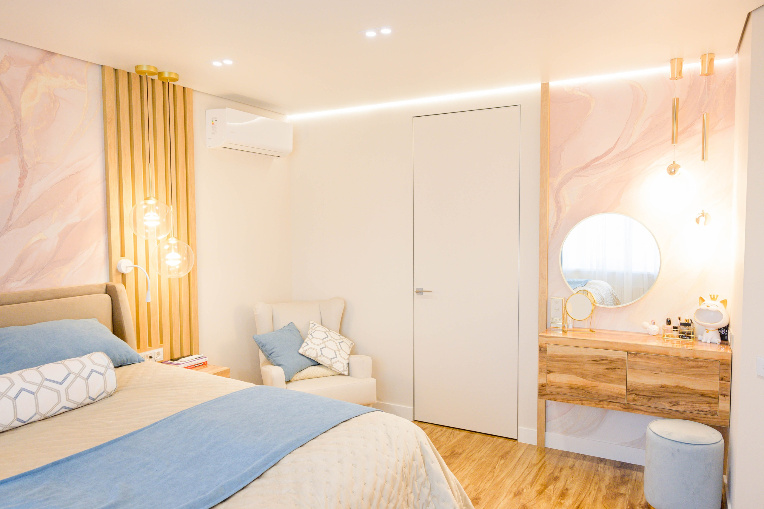 The apartment is in a modern style. Fotograf Dmitrii Donets