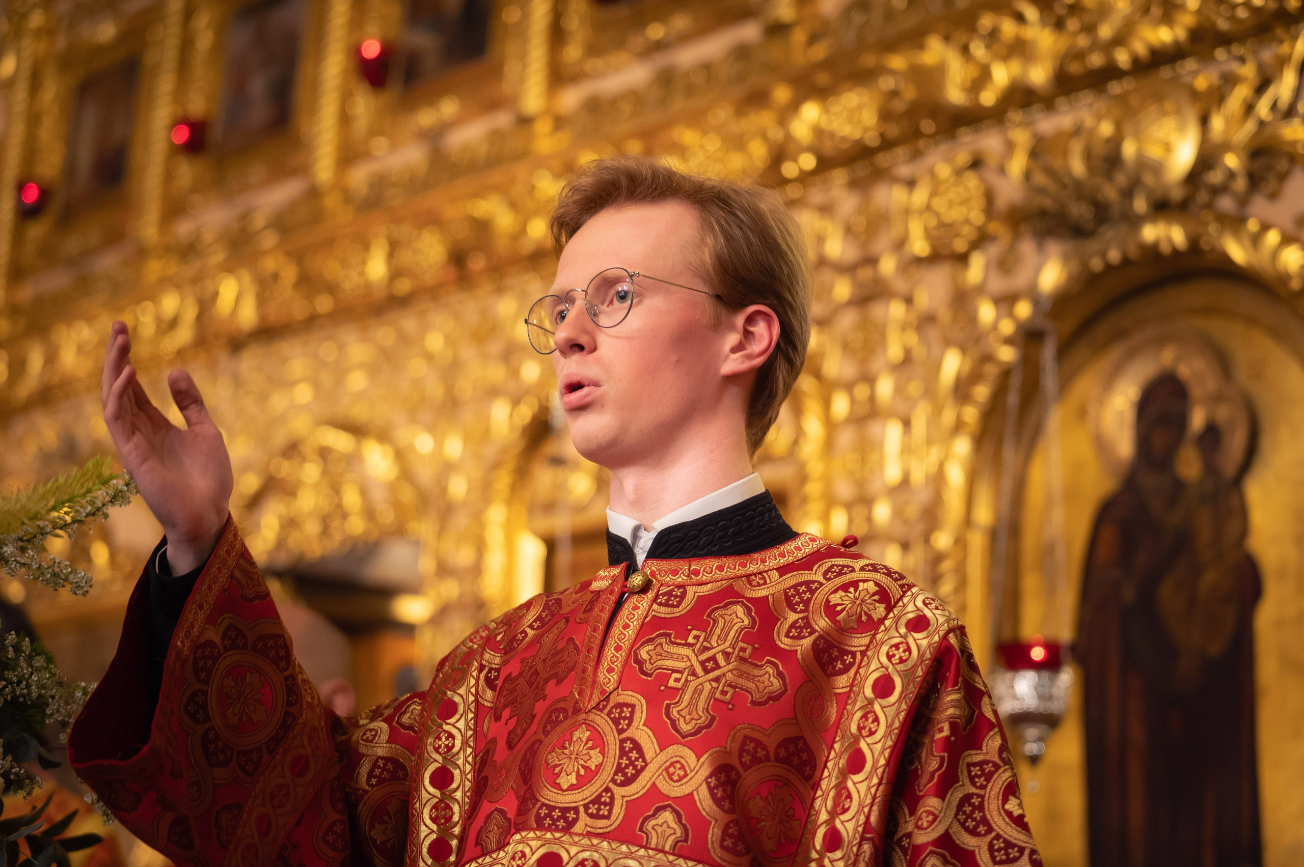 Богородский храм. Пасха. Полунощница, Божественная литургия. Антон и Татьяна Денисенко — В храме