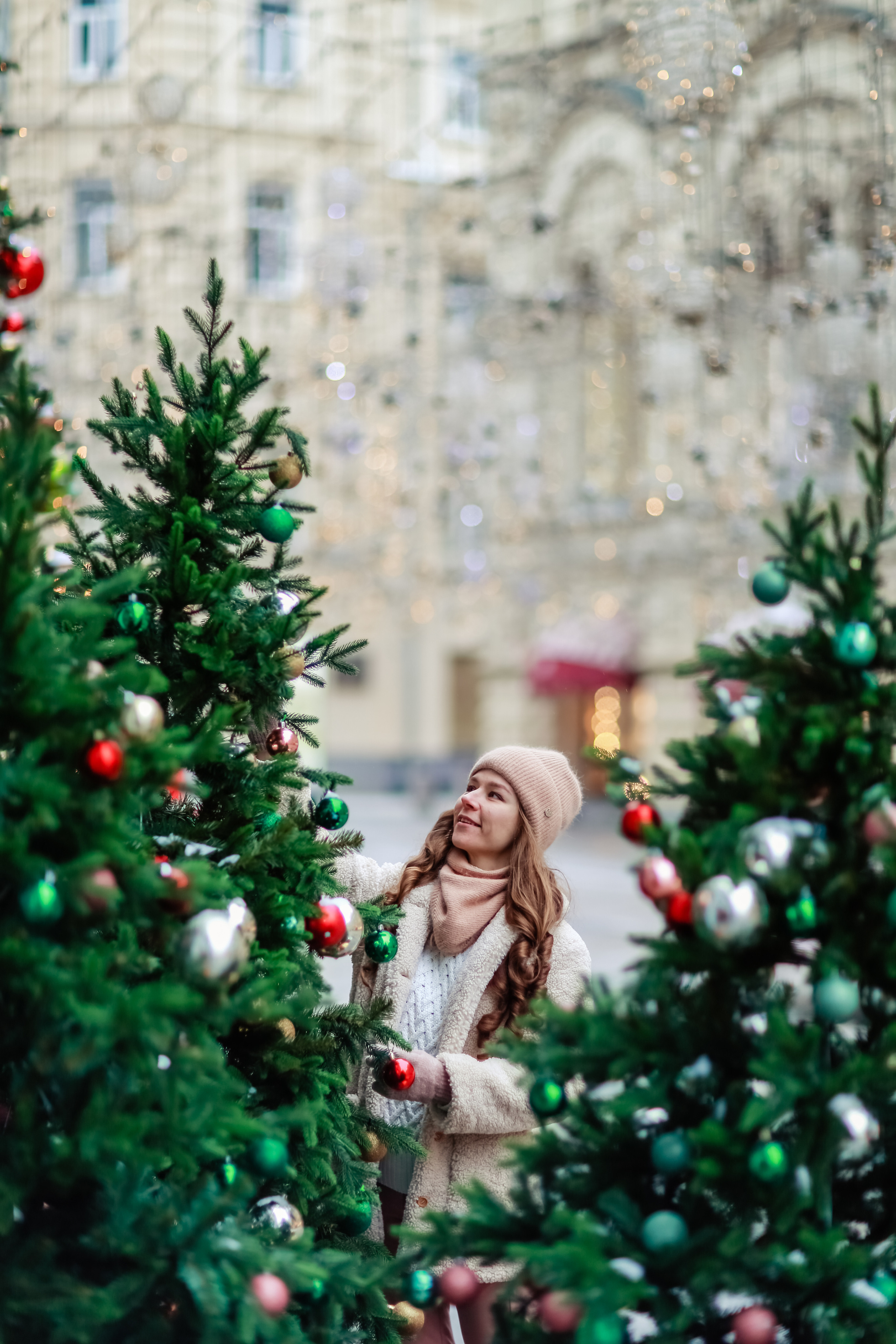 Новогодняя фотопрогулка у ГУМа с Любой. Фотограф в Москве. Контент для блога. В портфолио и просто на память