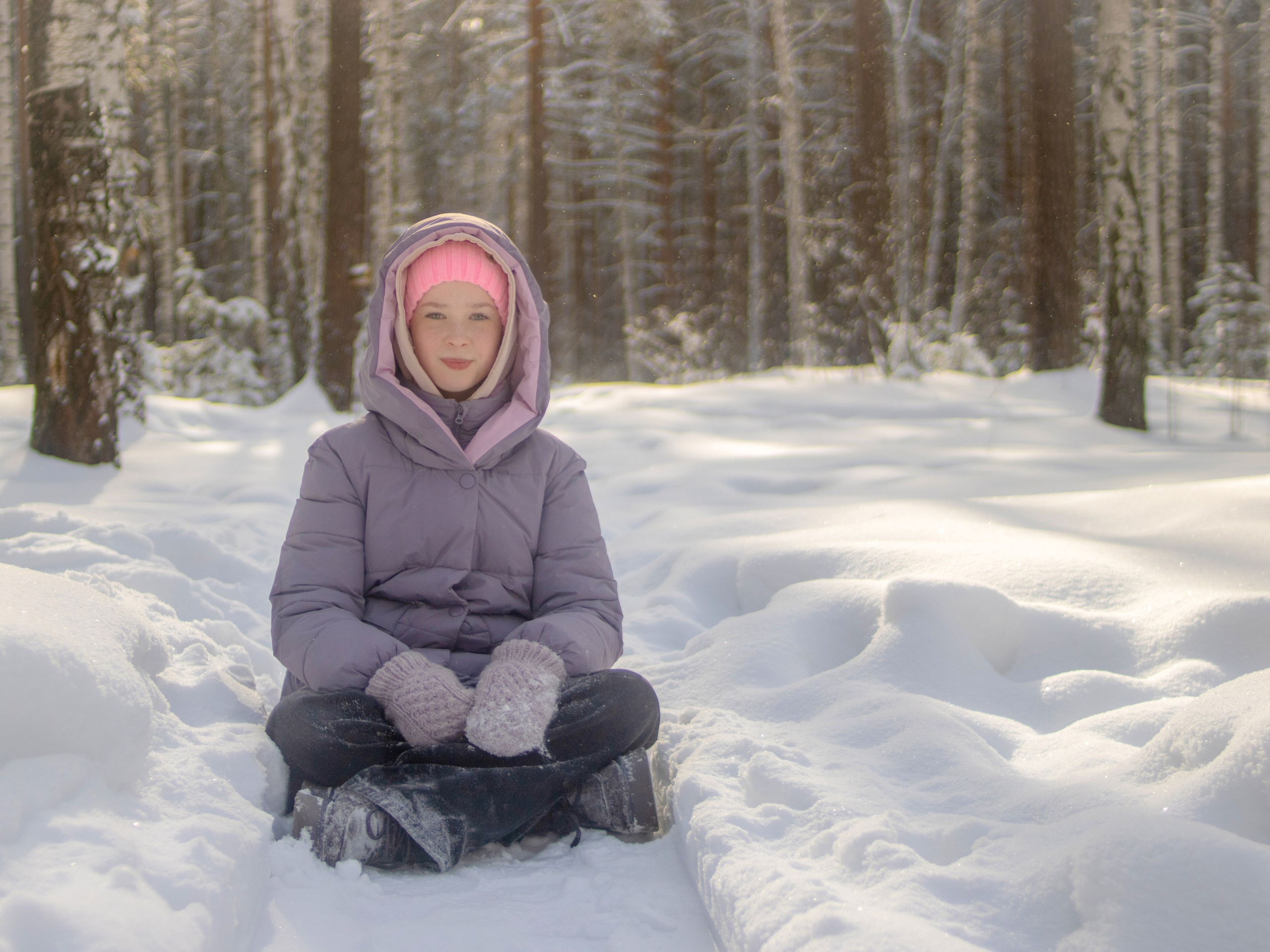Диана в зимнем лесу. Семейный и детский фотограф в Екатеринбурге