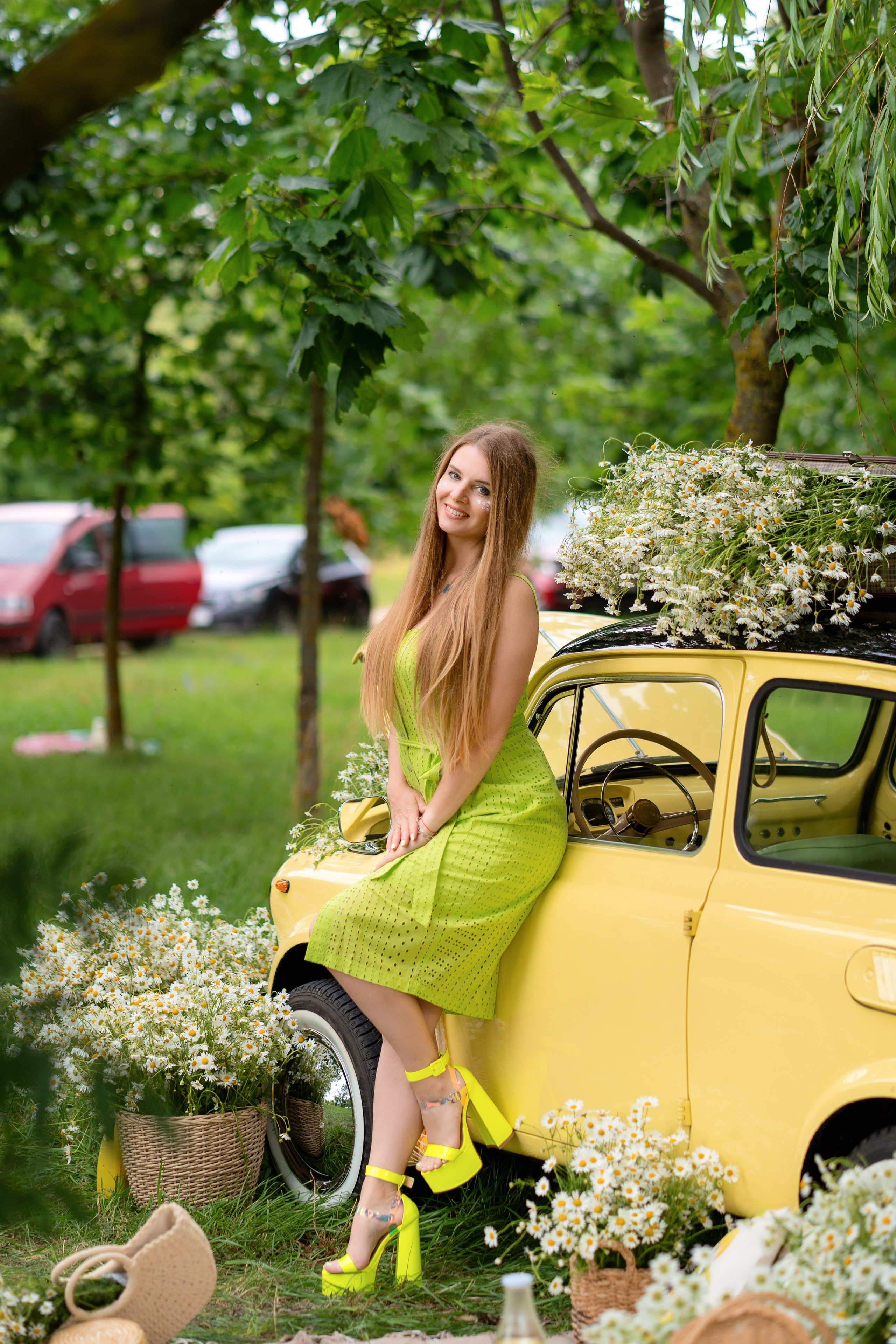 Фотодень Машина с ромашками. Семейный и свадебный фотограф Минск, Беларусь Анна Орловская
