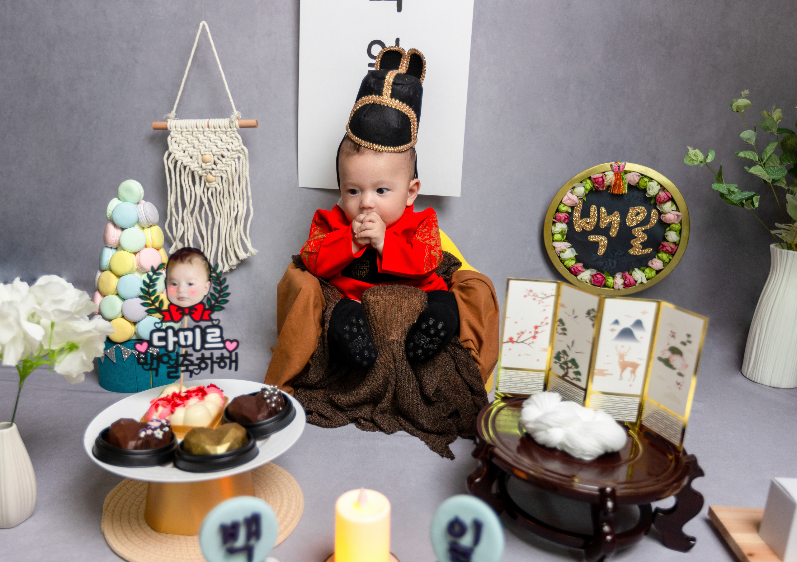 100 дней. Фотограф в Корее Фотограф новорождённых Семейный фотограф