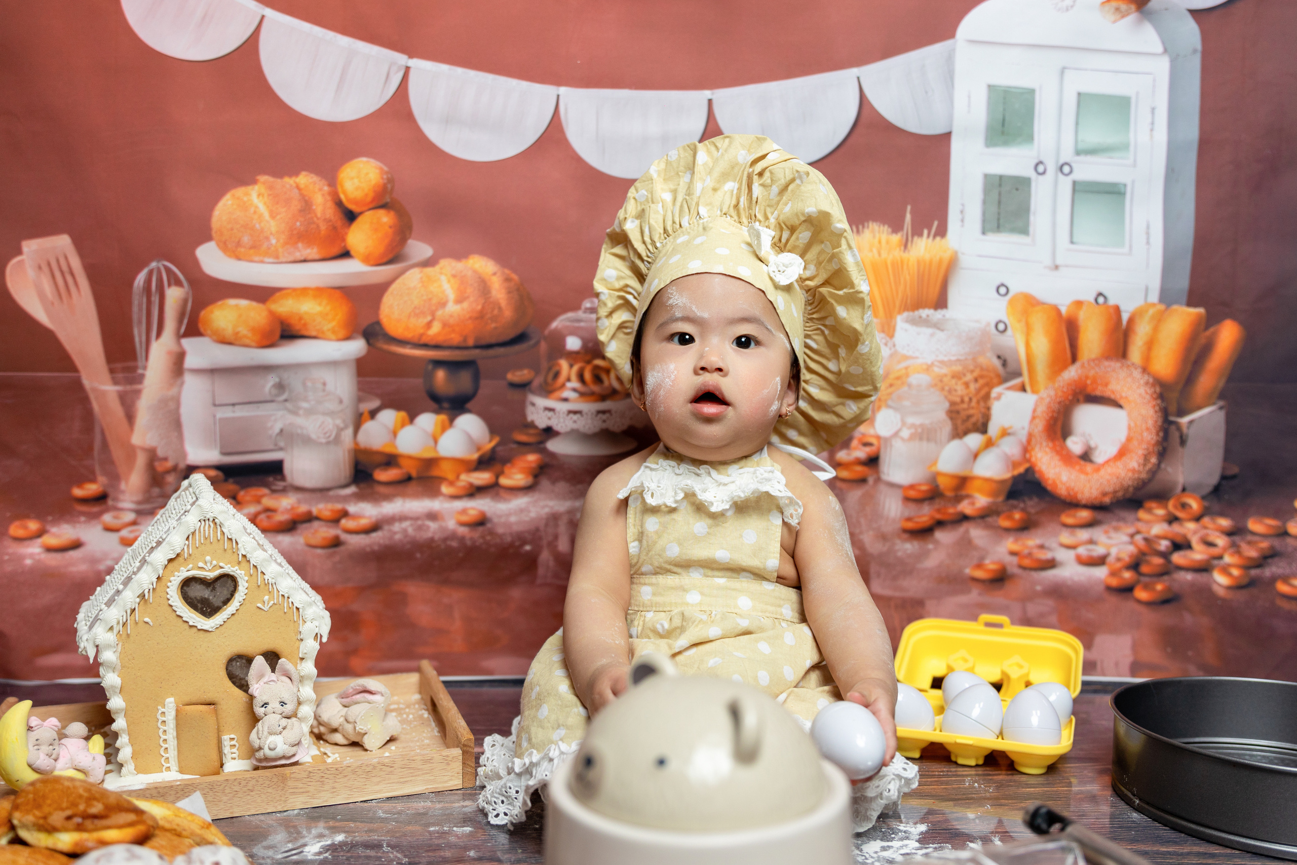 Предгодовалая фотосессия. Фотограф в Корее Фотограф новорождённых Семейный фотограф