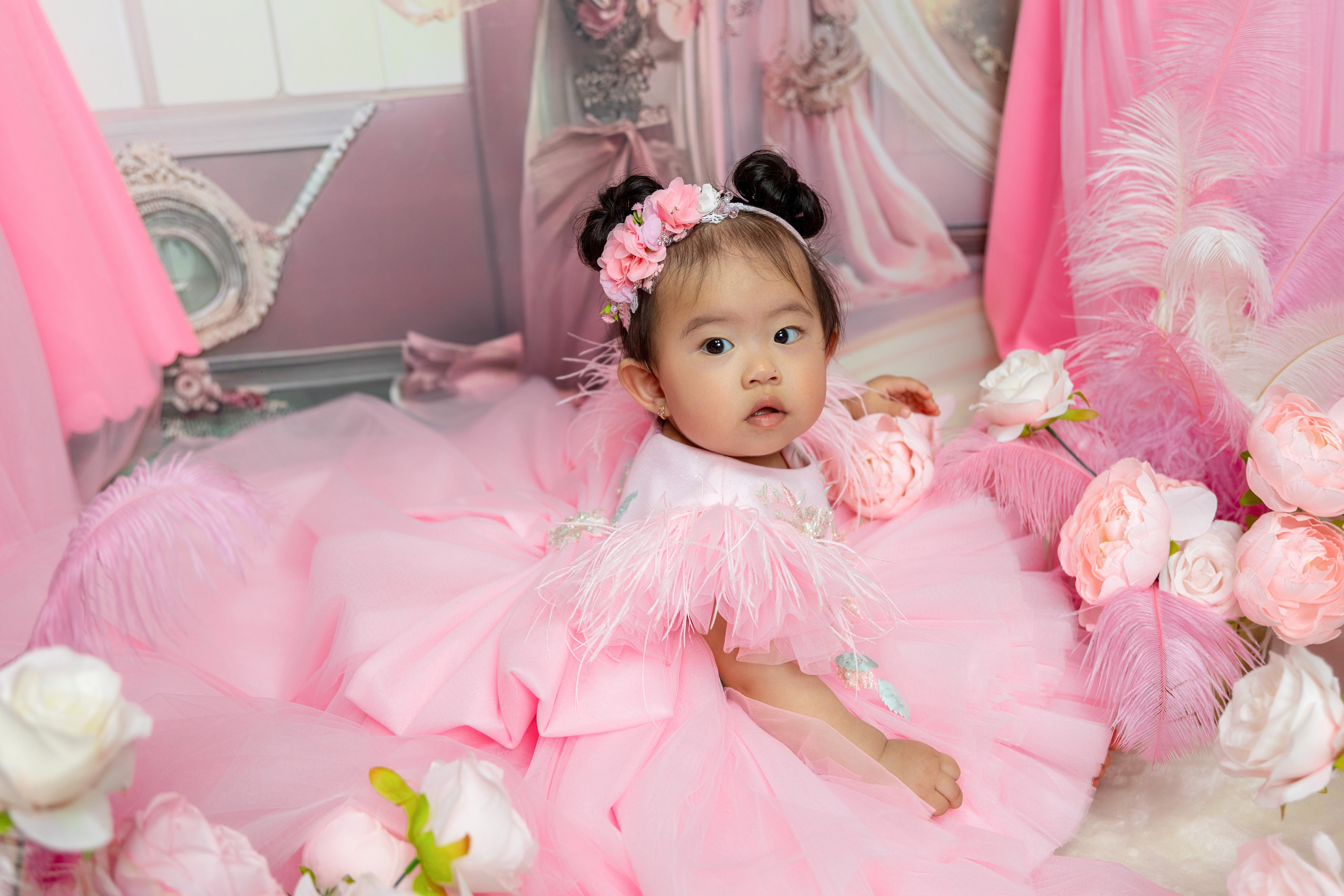 Предгодовалая фотосессия. Фотограф в Корее Фотограф новорождённых Семейный фотограф