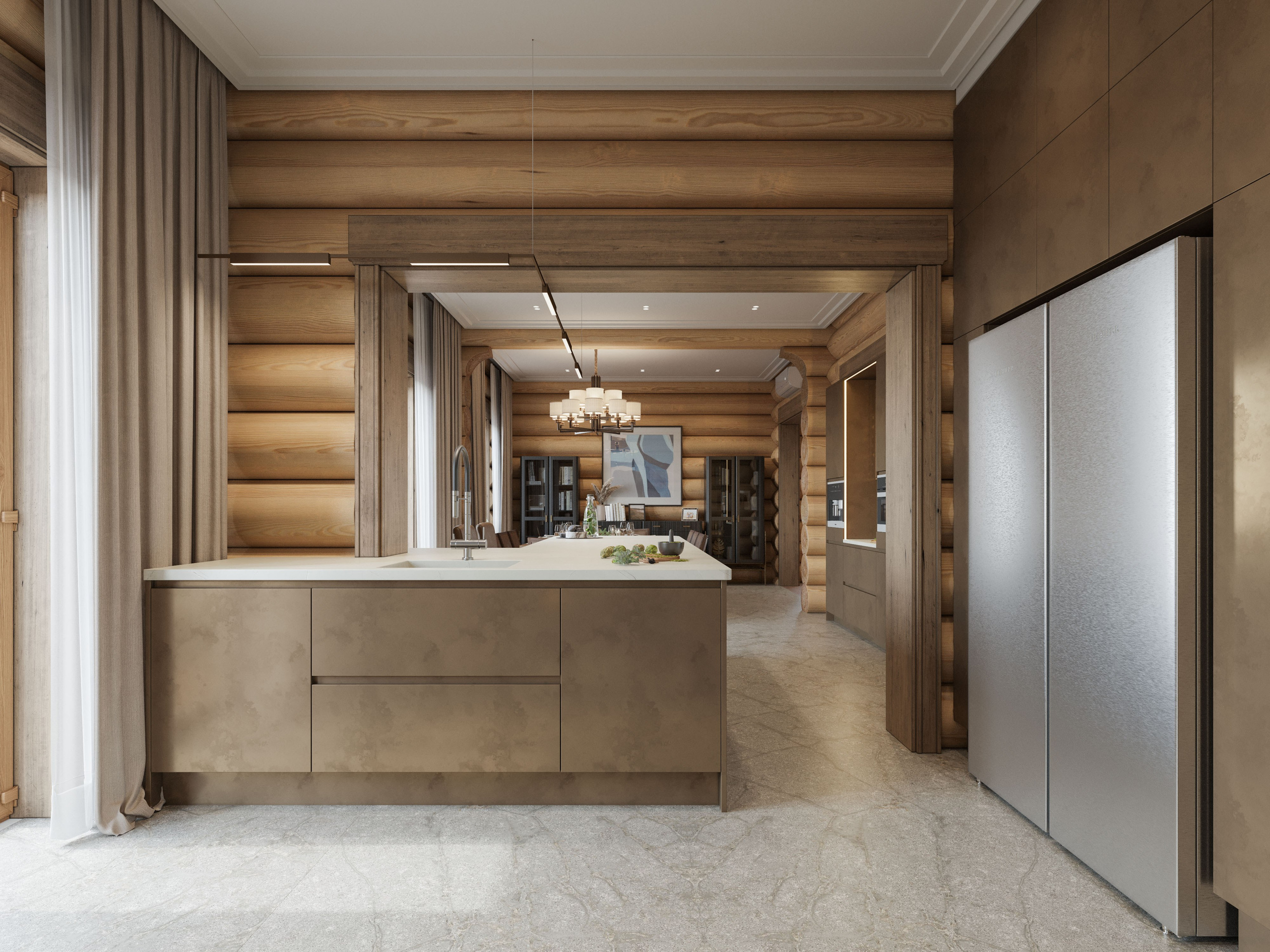 Сруб с Современным Наполнением: 3D Визуализации Интерьера Загородного Дома. Визуализатор интерьера в Москве | Брагин Кирилл