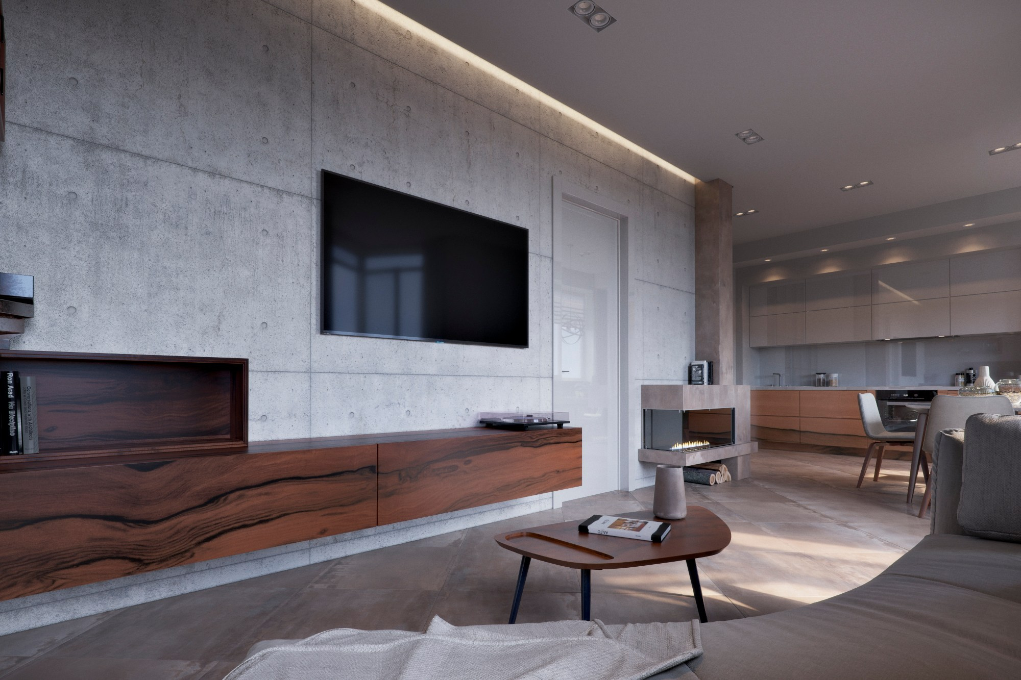 3D визуализация текстуры бетонной стены: реалистичная фактура и переходы света