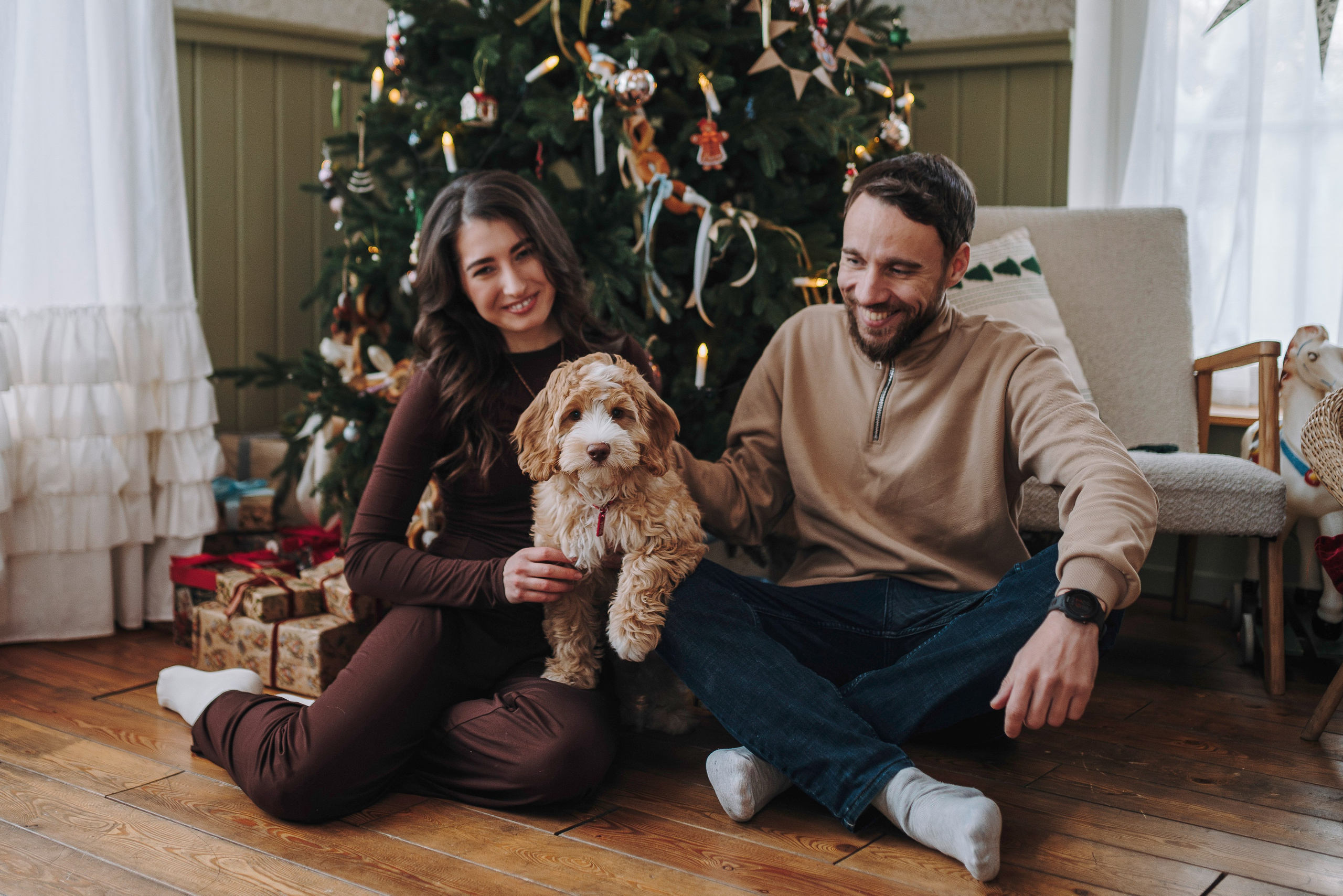 Мёрфи, Таня и Антон. Фотограф анималист в Спб недорого Олеся Майорова